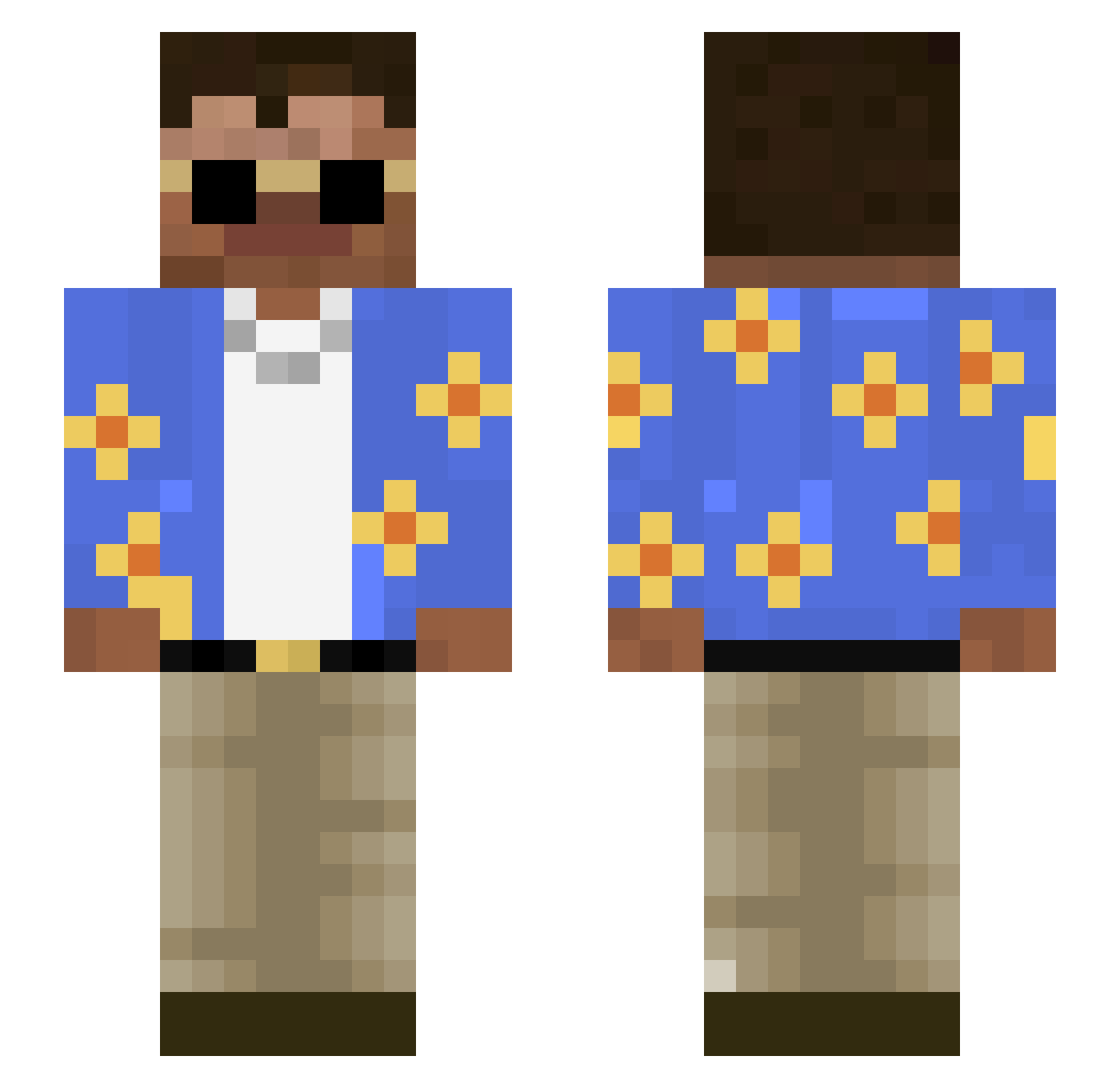 s0ybean Minecraft skin, front and back view
