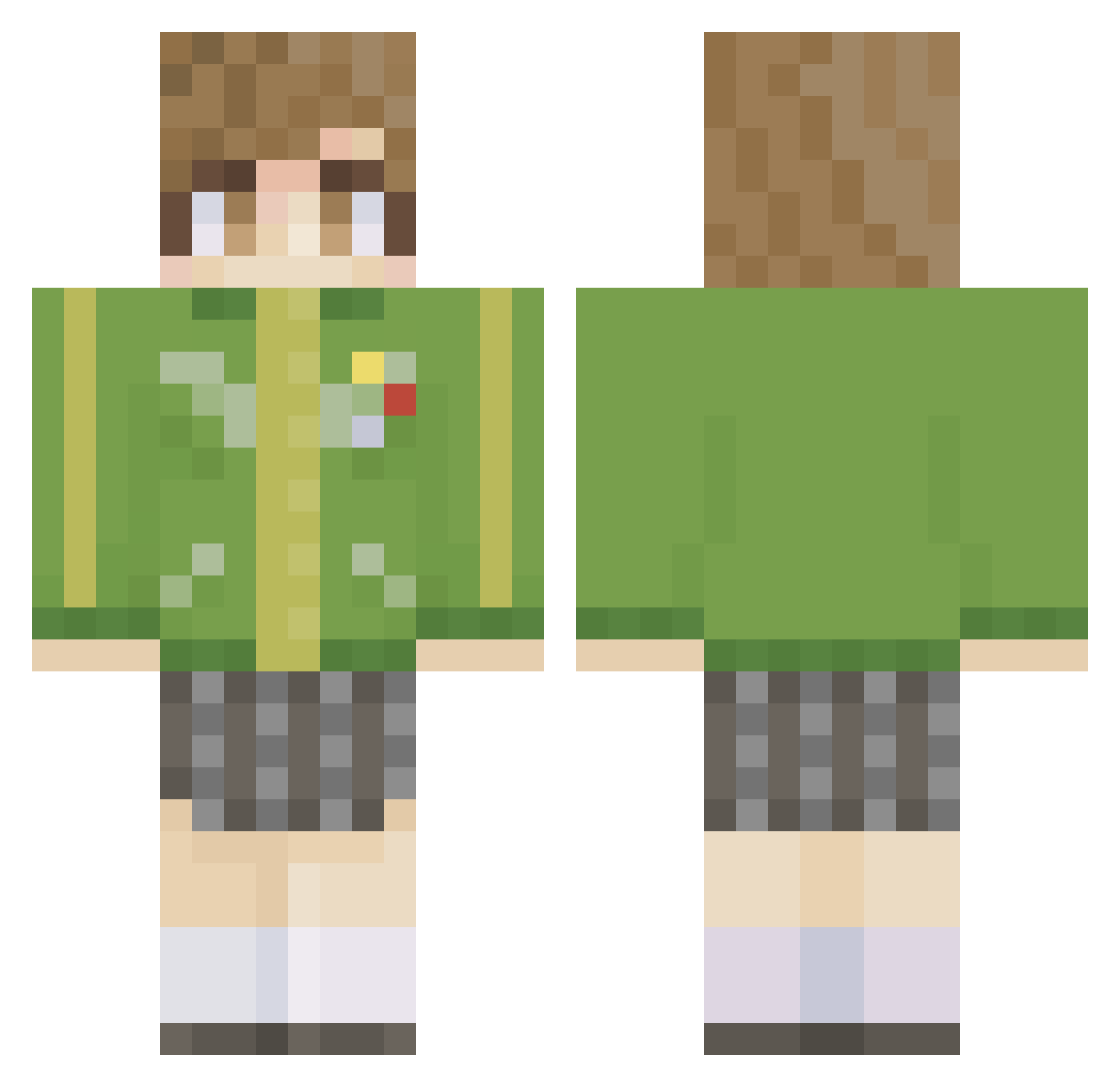 v1404 Minecraft skin, front and back view