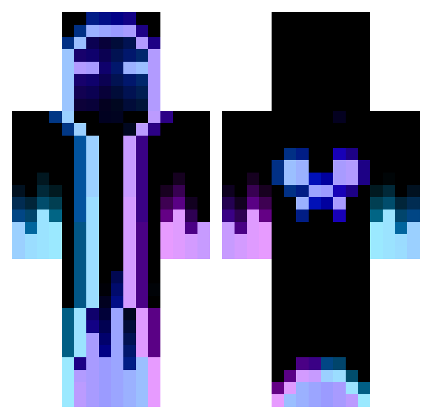 MrBass8 Minecraft skin, front and back view