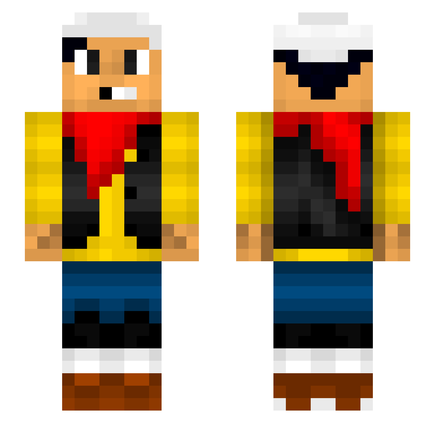 Rataplan655 Minecraft skin, front and back view