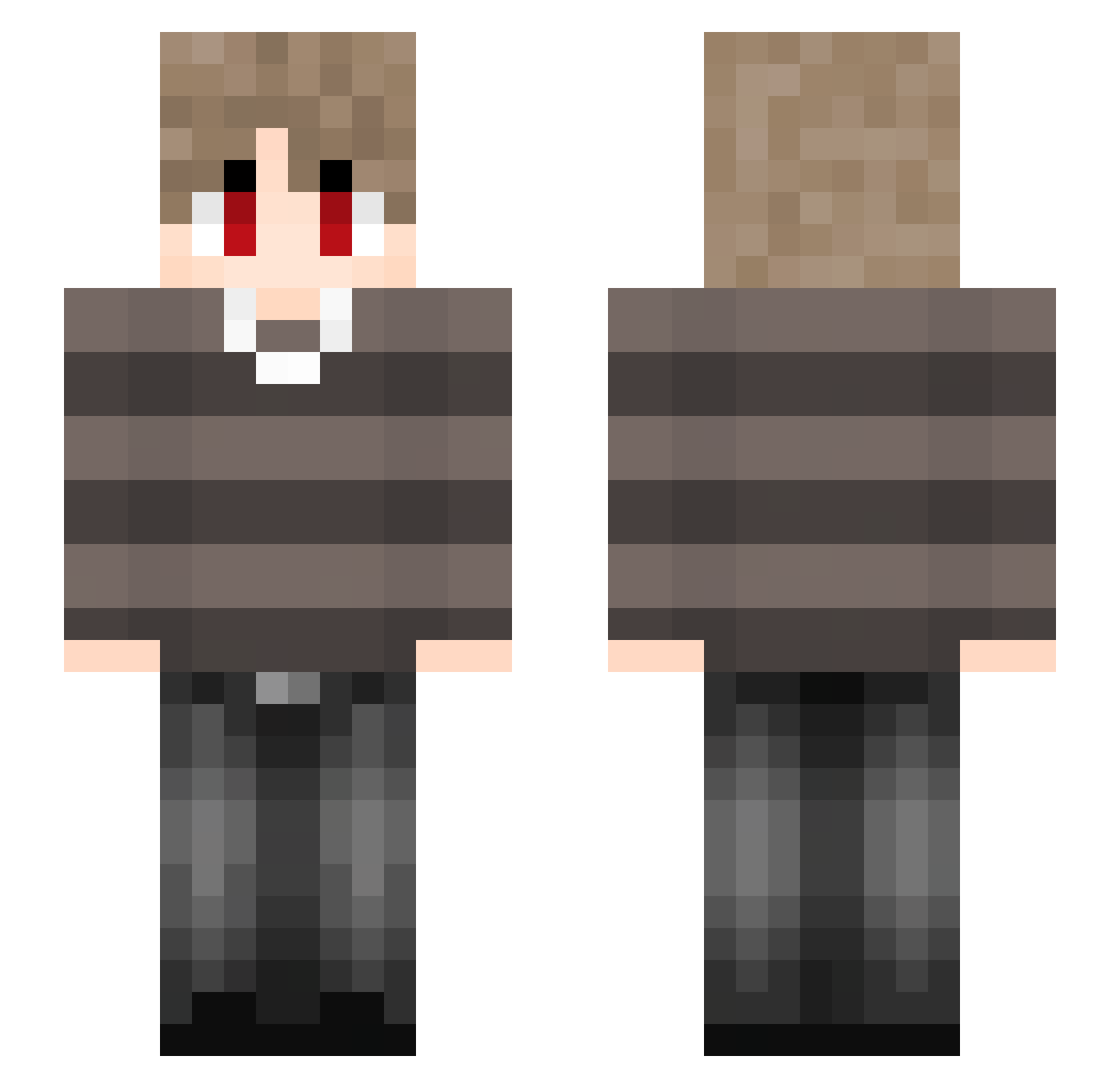 inoshii Minecraft skin, front and back view