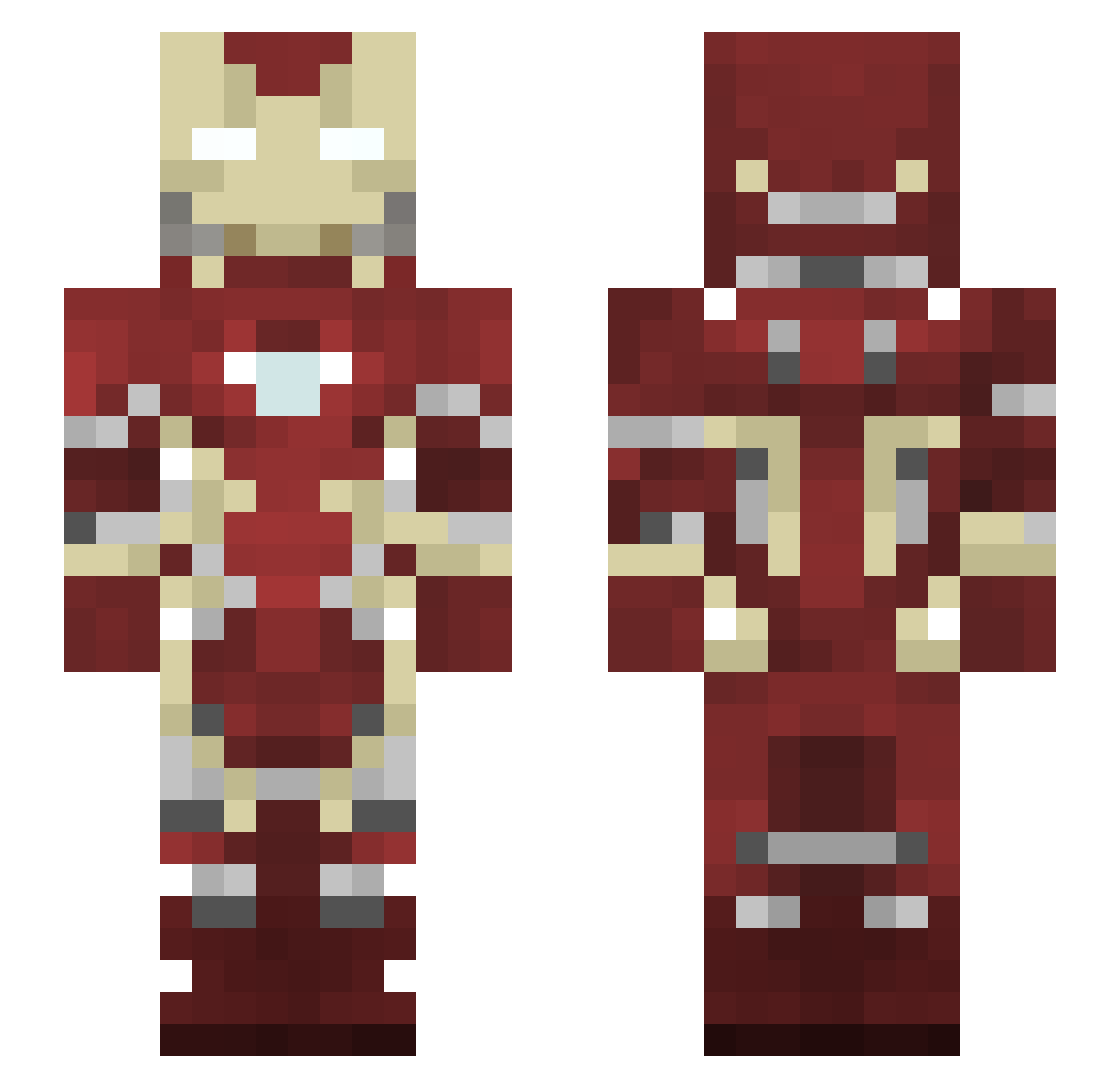 Symbiote99 Minecraft skin, front and back view