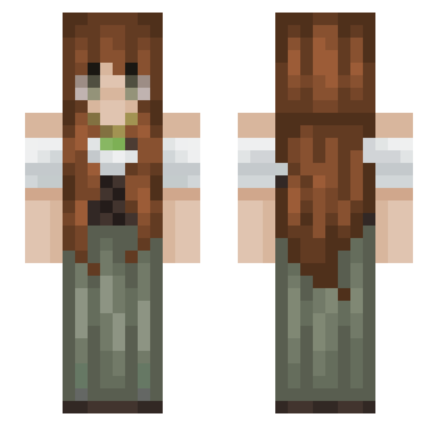 SimoneBark Minecraft skin, front and back view