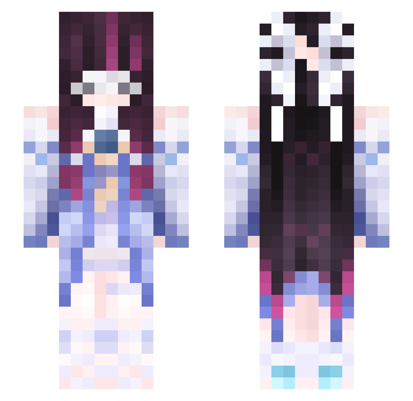 JillHerr1 Minecraft skin, front and back view