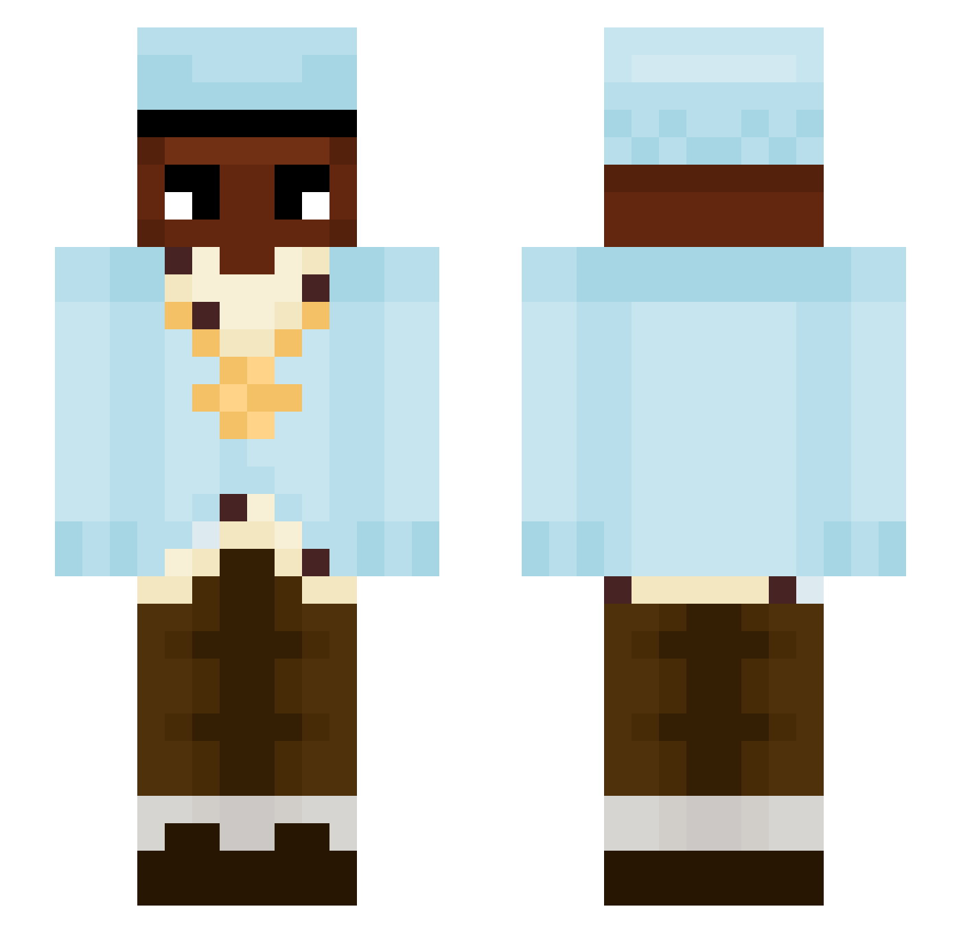 Ailey Minecraft skin, front and back view