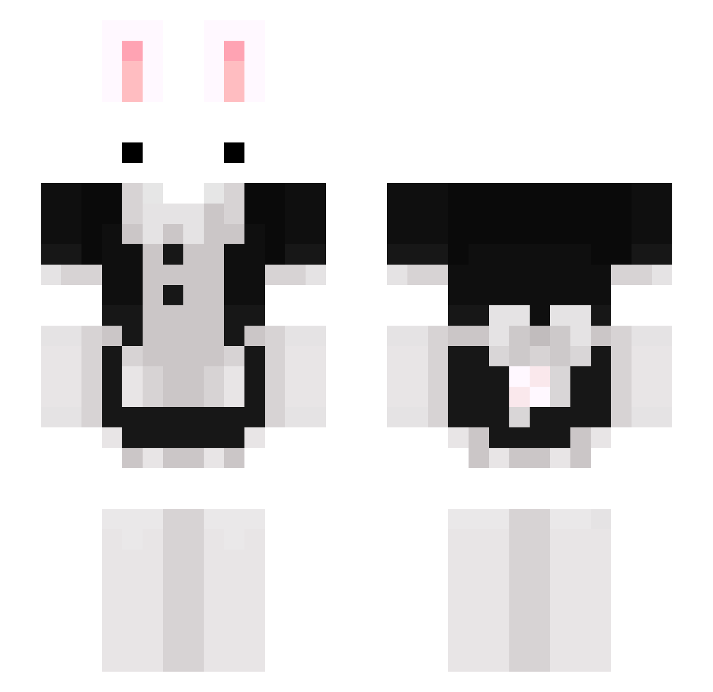 Yayn Minecraft skin, front and back view