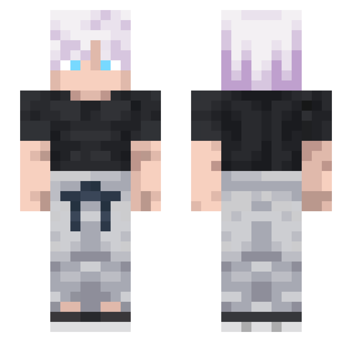 RiftxJv Minecraft skin, front and back view