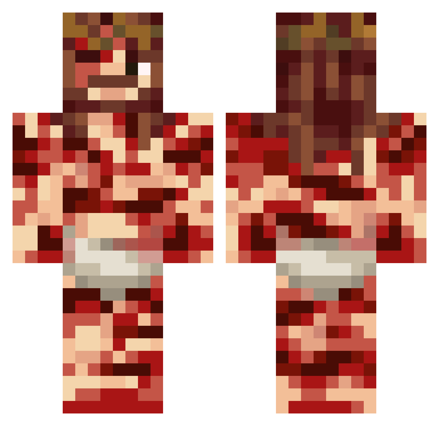 Ht1DeMiCasa Minecraft skin, front and back view
