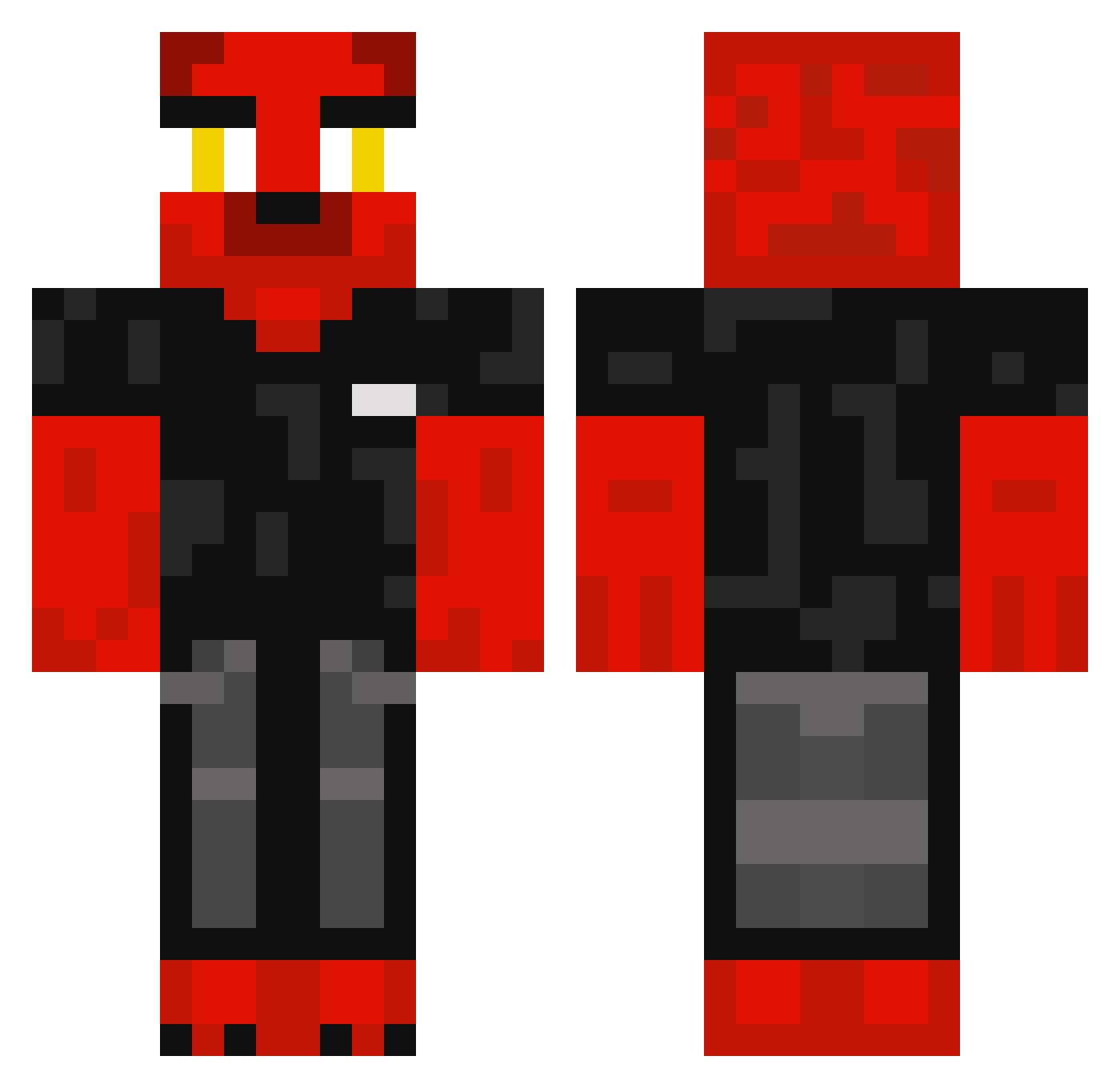 Samufoxxd Minecraft skin, front and back view