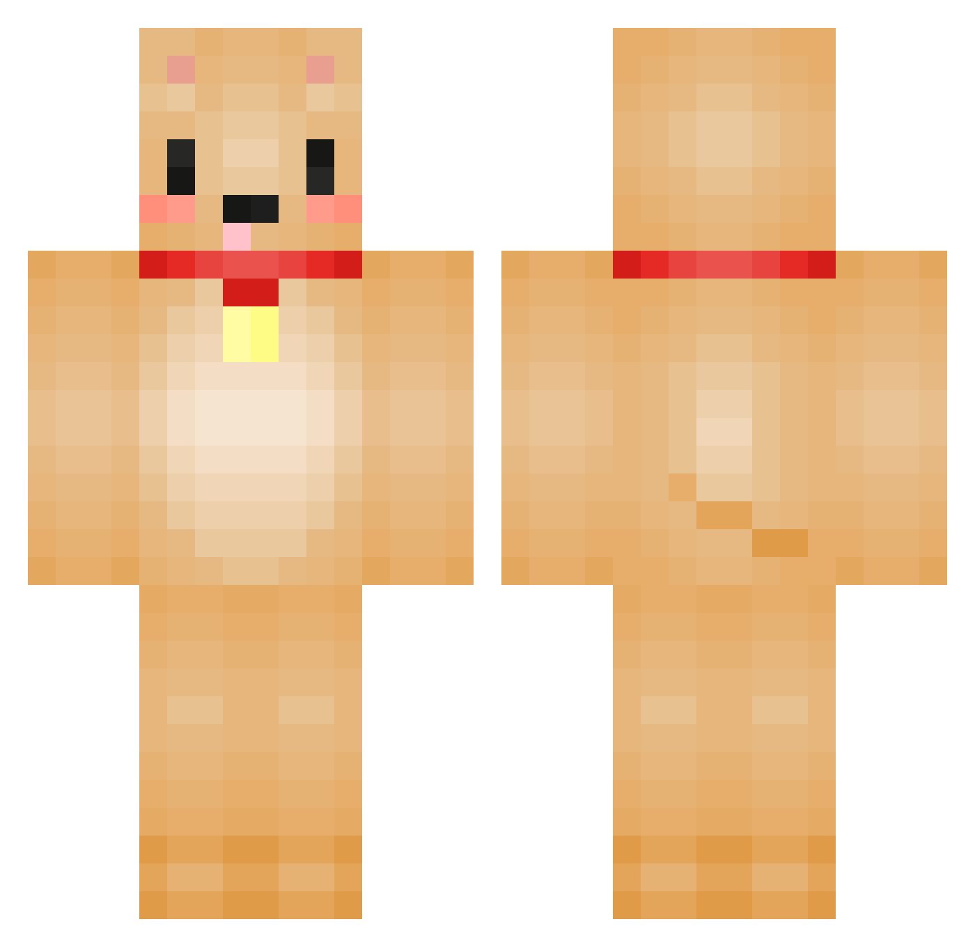 chocosilum Minecraft skin, front and back view