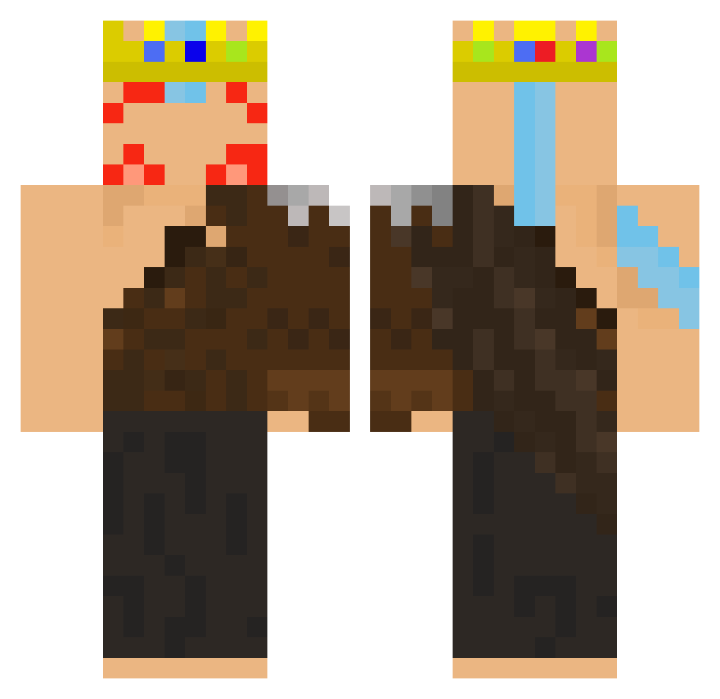 Taktikstayla Minecraft skin, front and back view
