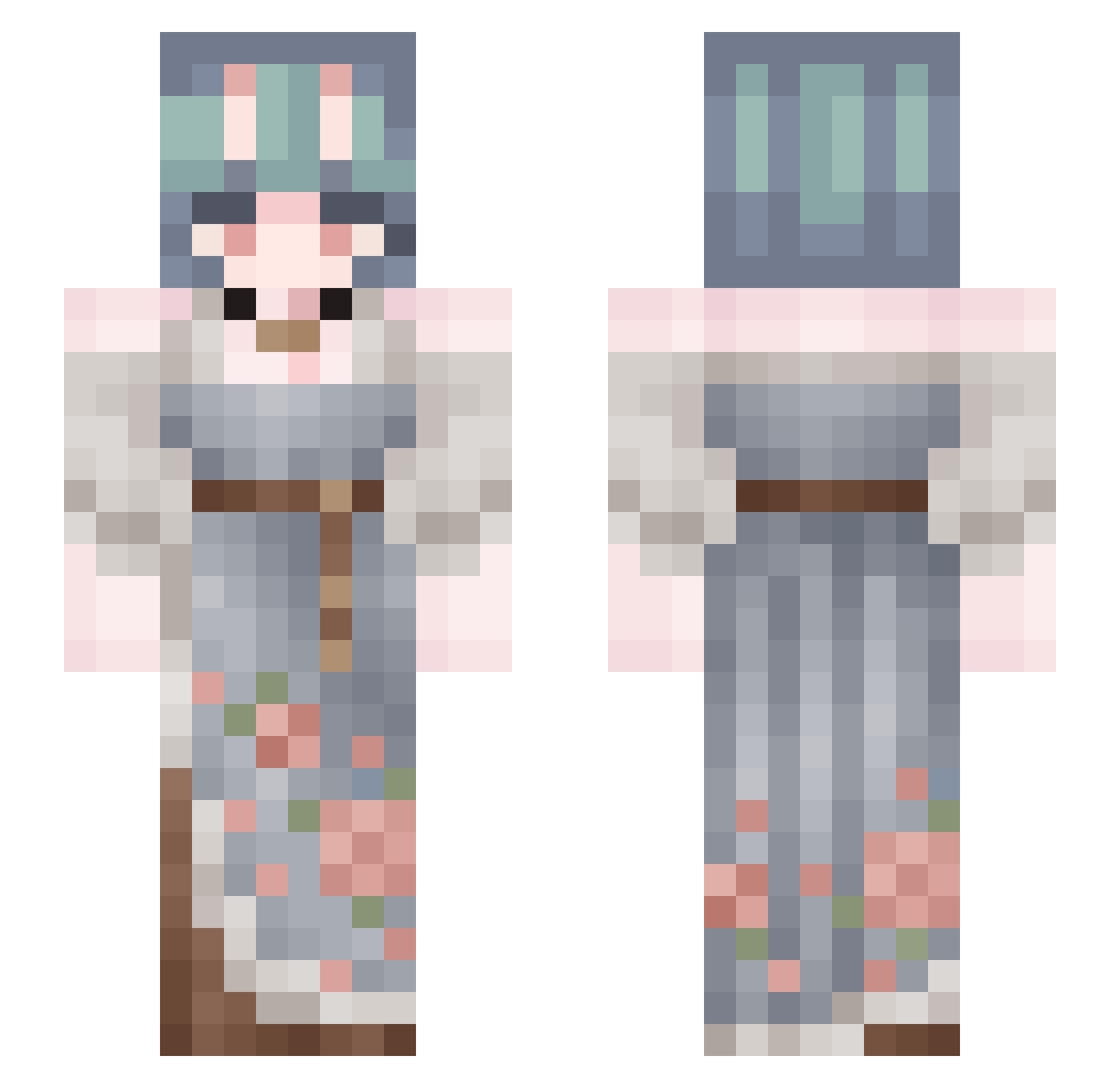 SuhiinoOuma Minecraft skin, front and back view