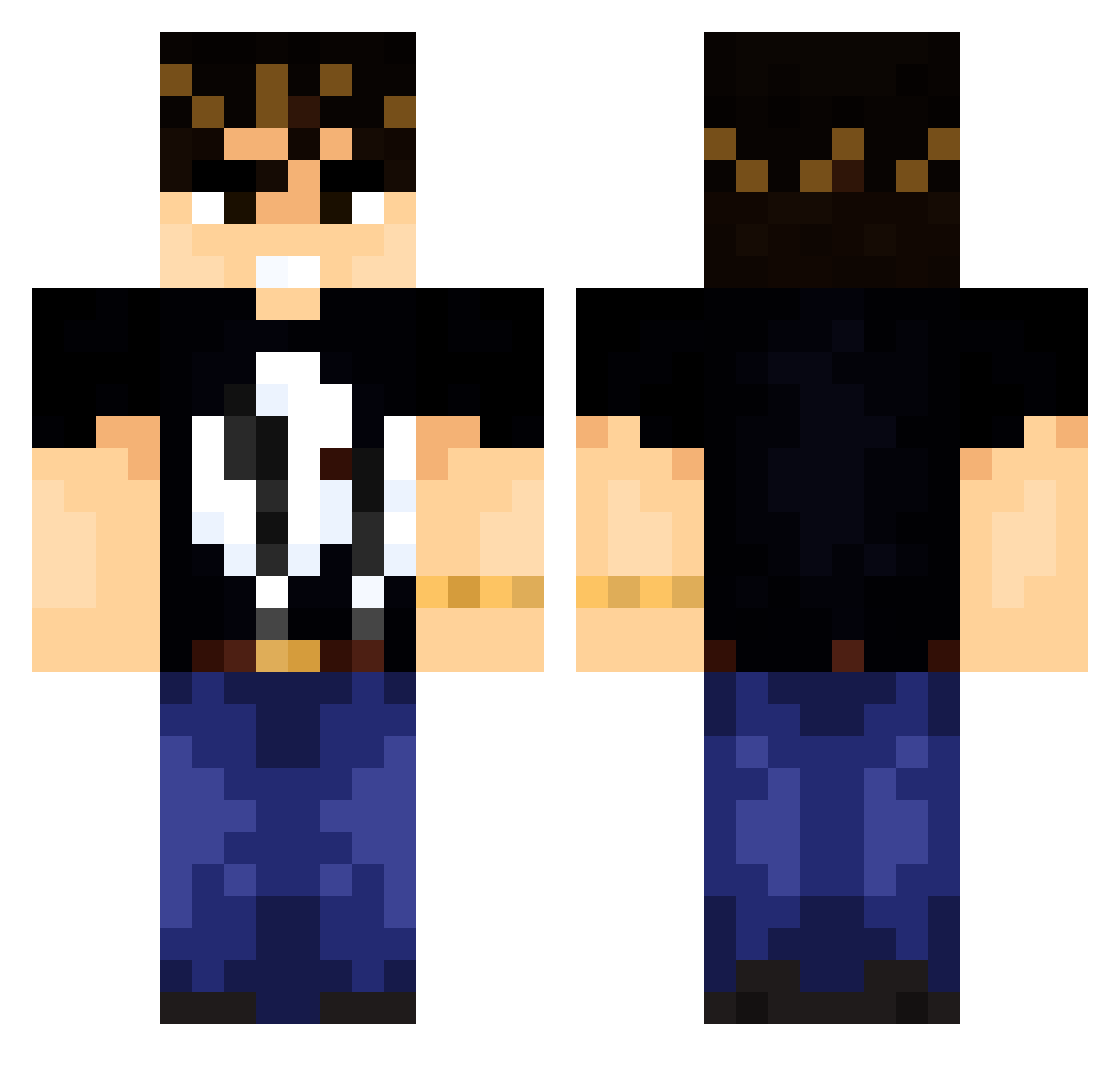 Mikae6 Minecraft skin, front and back view