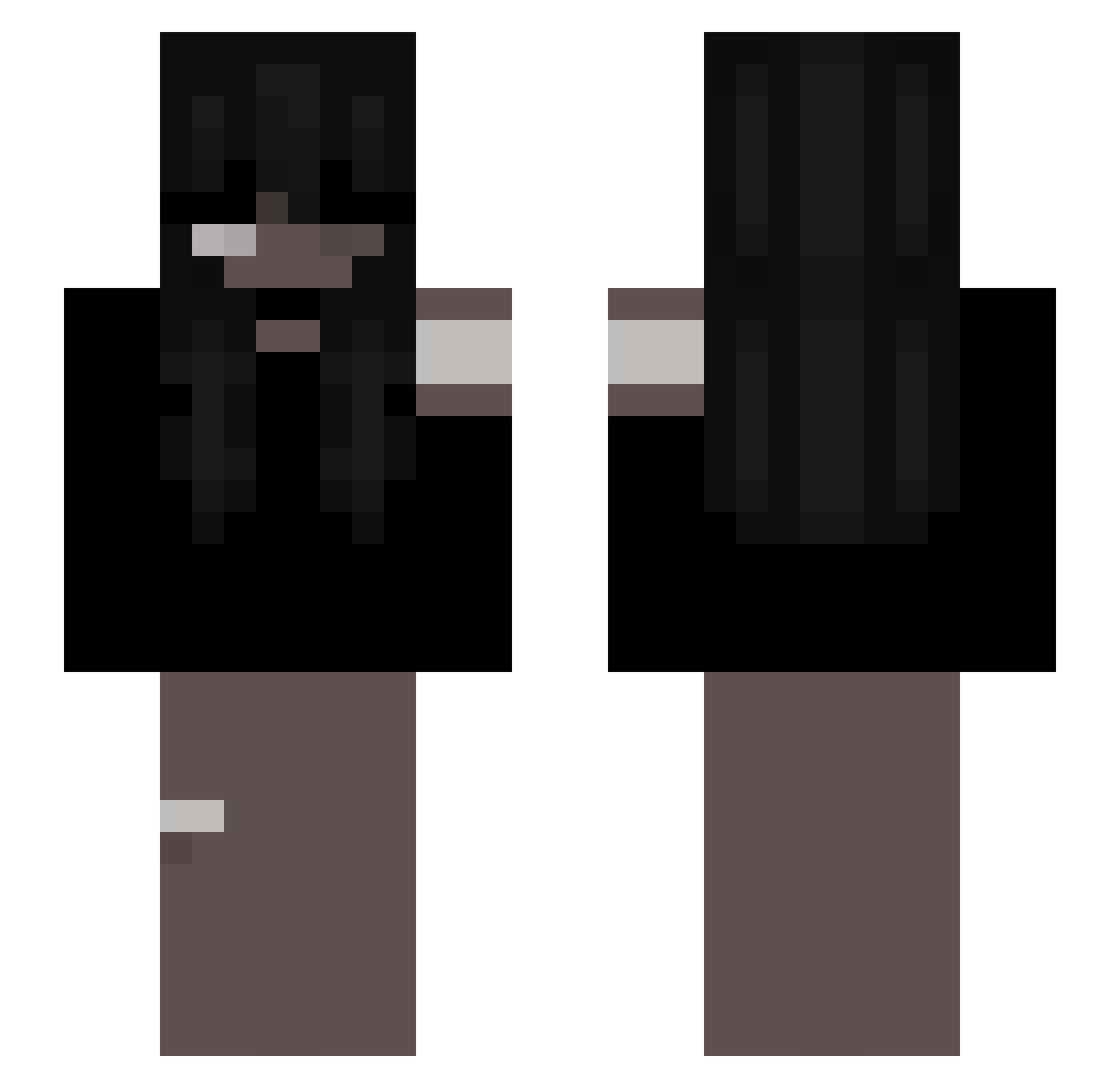 ohbria Minecraft skin, front and back view