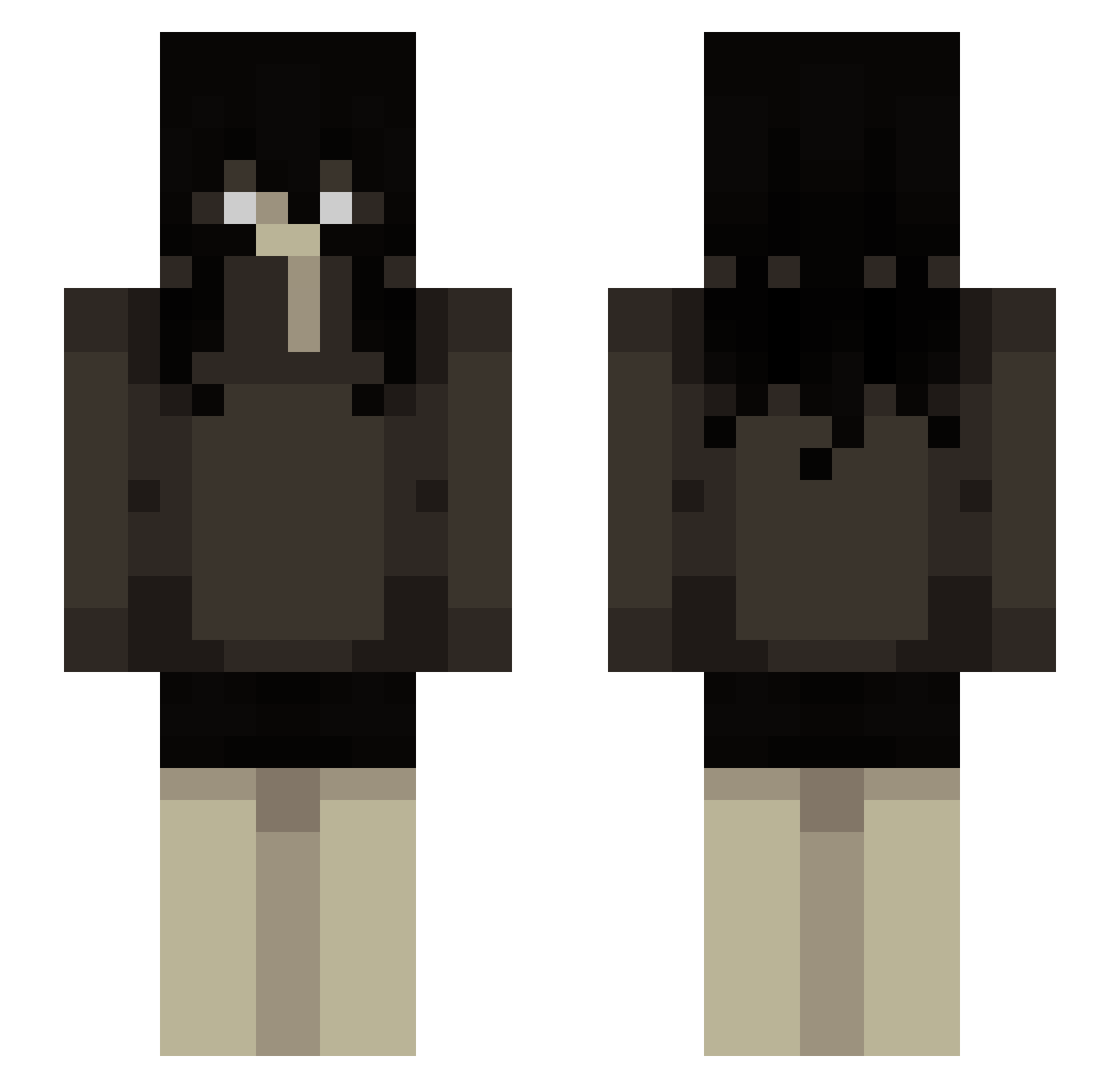 clonecazum Minecraft skin, front and back view