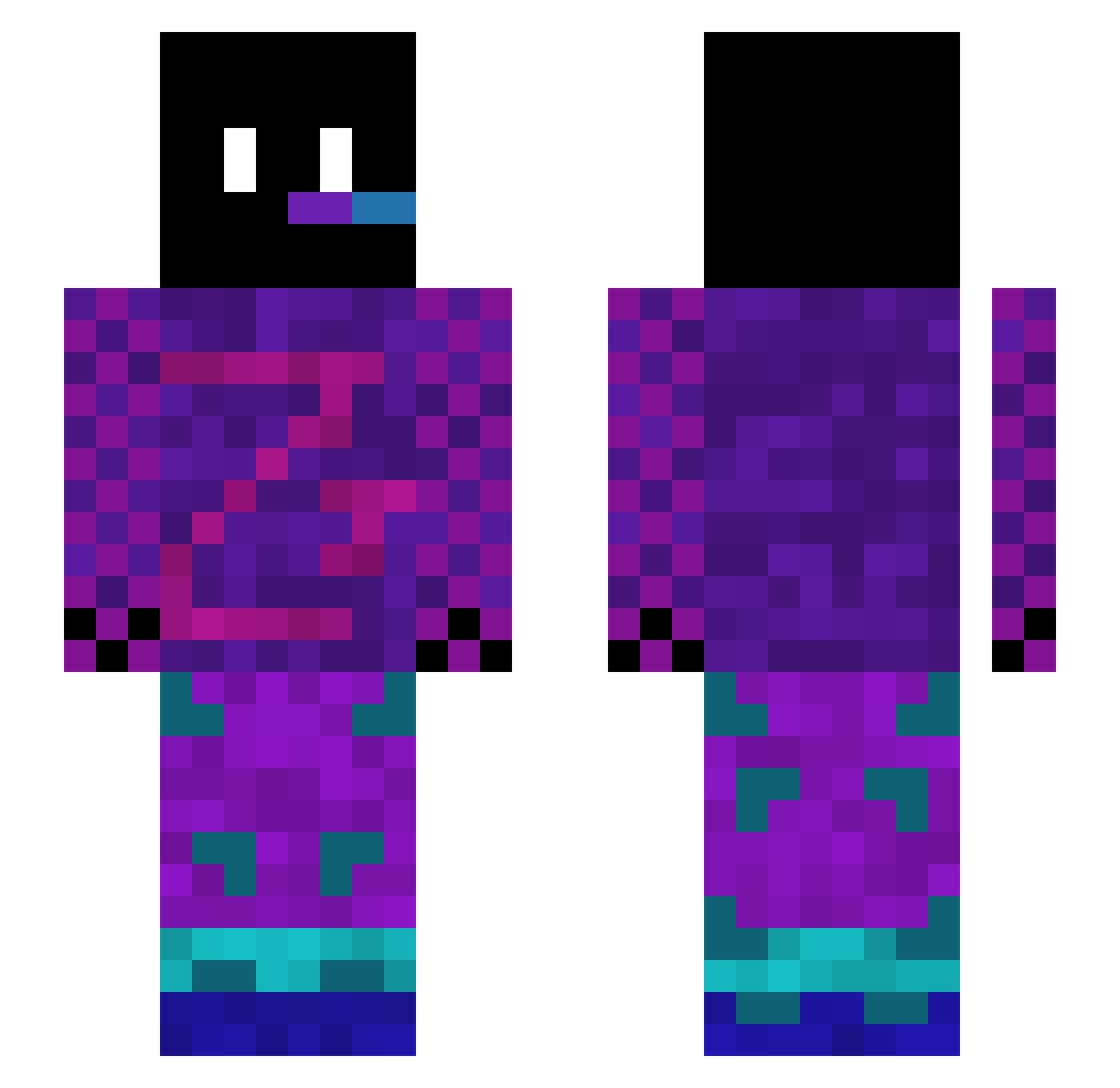 Zyronix_Jatekey Minecraft skin, front and back view