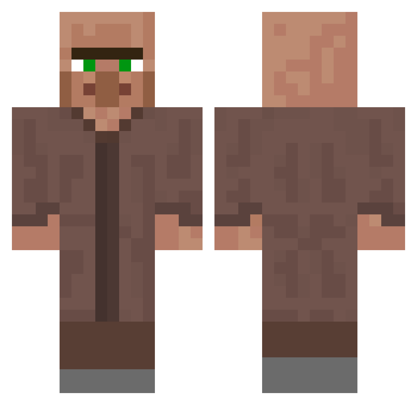 sabazu Minecraft skin, front and back view