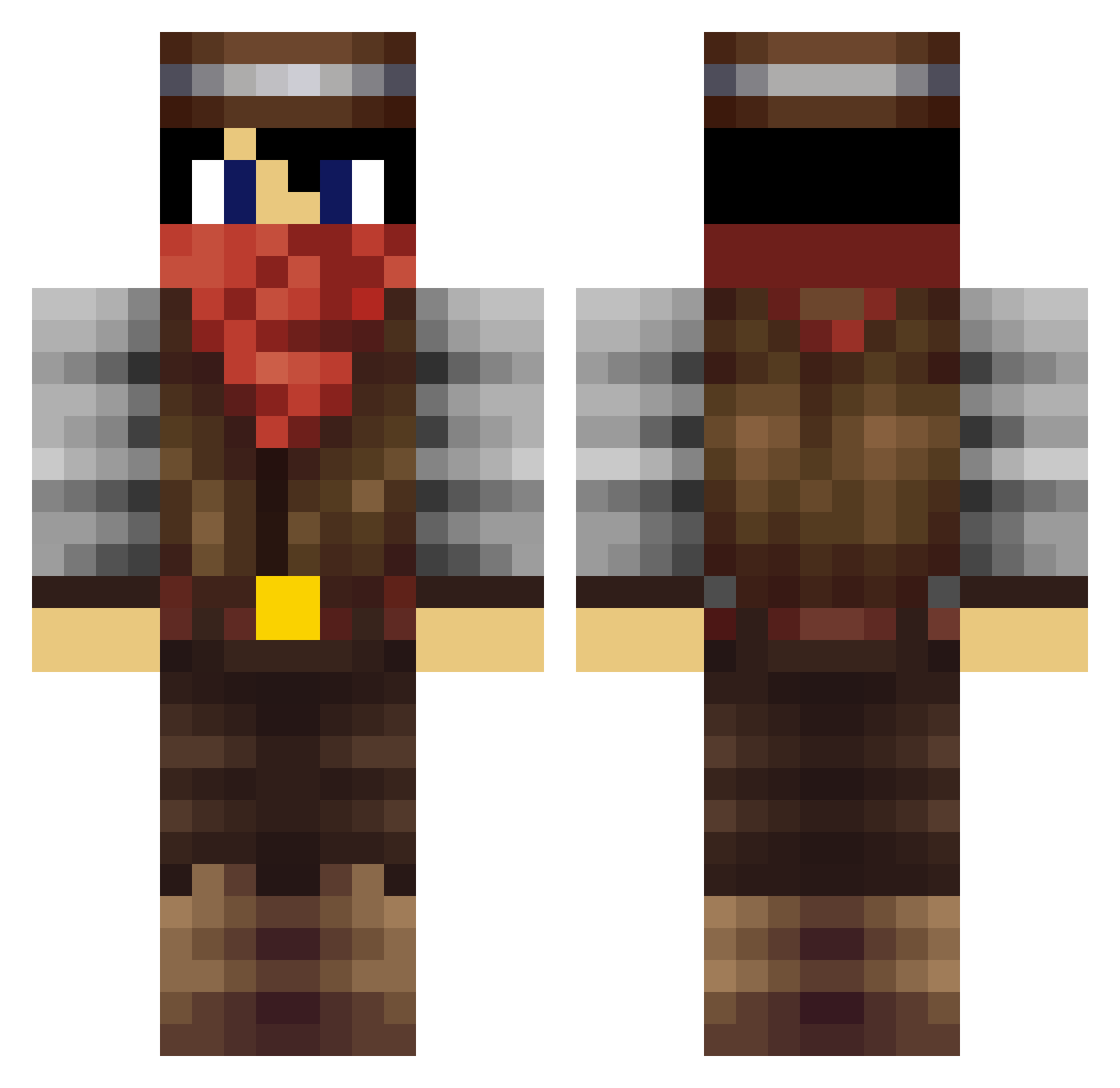 ImJB Minecraft skin, front and back view