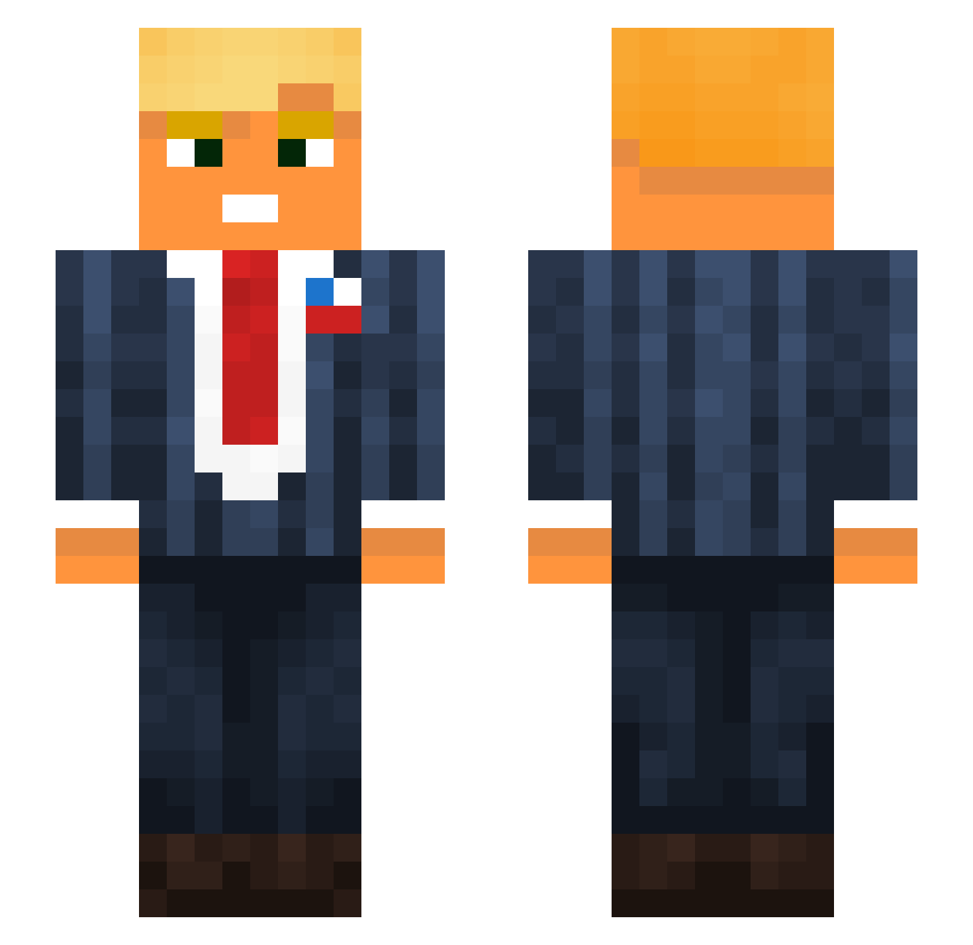 Suszynski Minecraft skin, front and back view