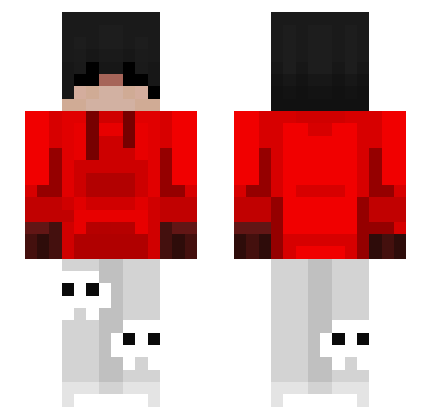 SlqySlasher Minecraft skin, front and back view