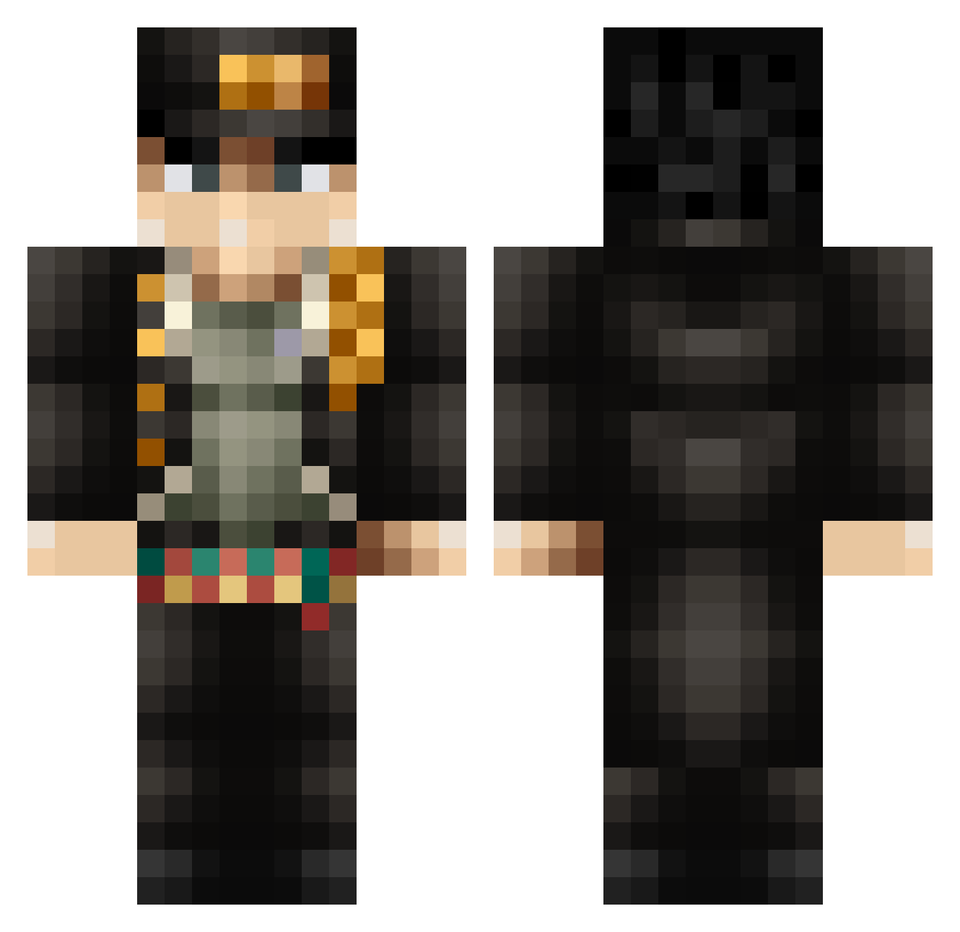 DedSize Minecraft skin, front and back view