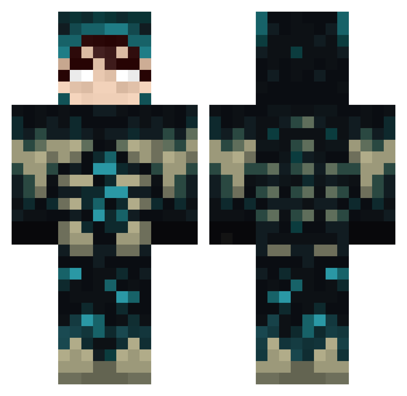 ItzXKE Minecraft skin, front and back view