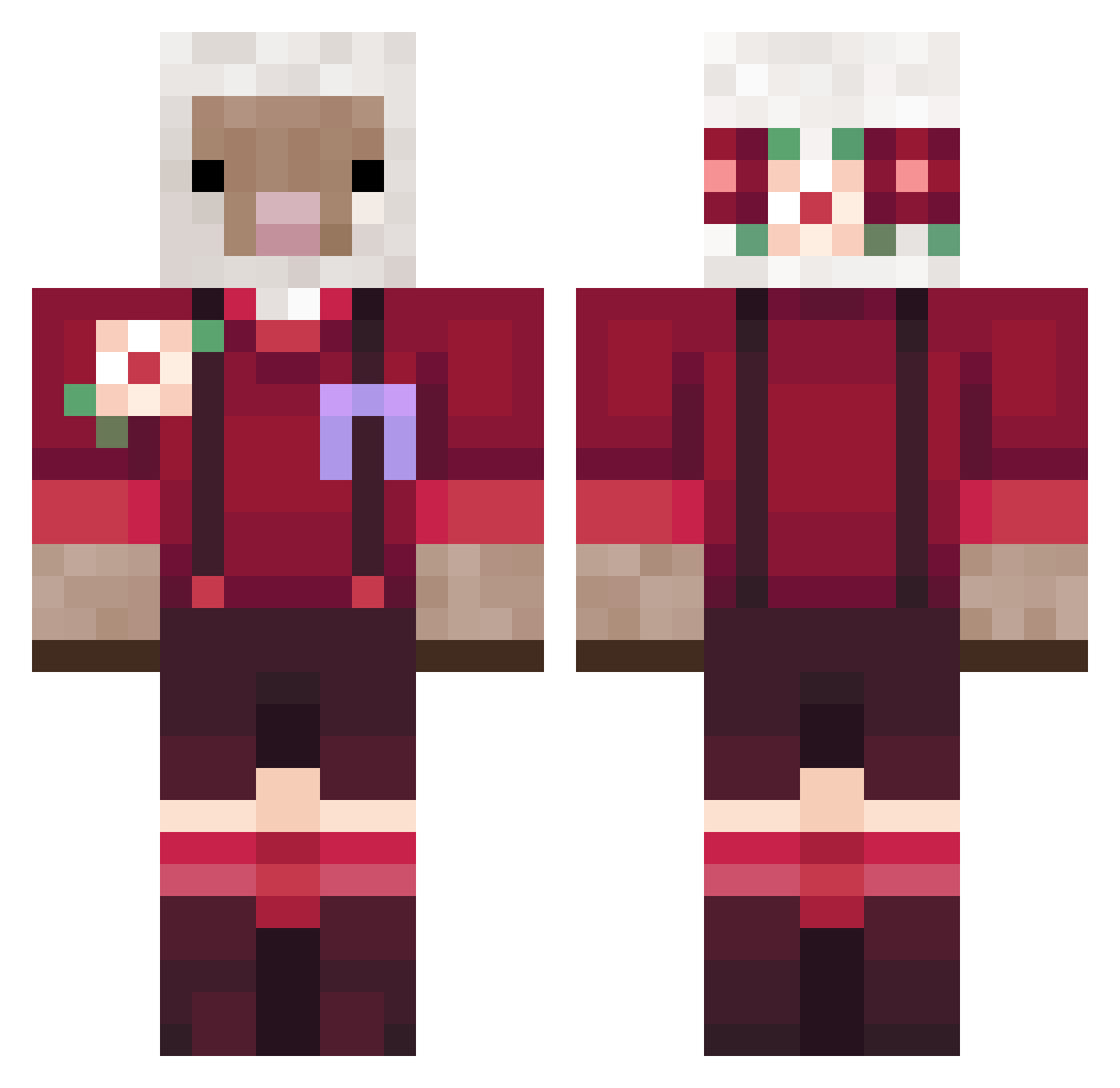SoleShep Minecraft skin, front and back view