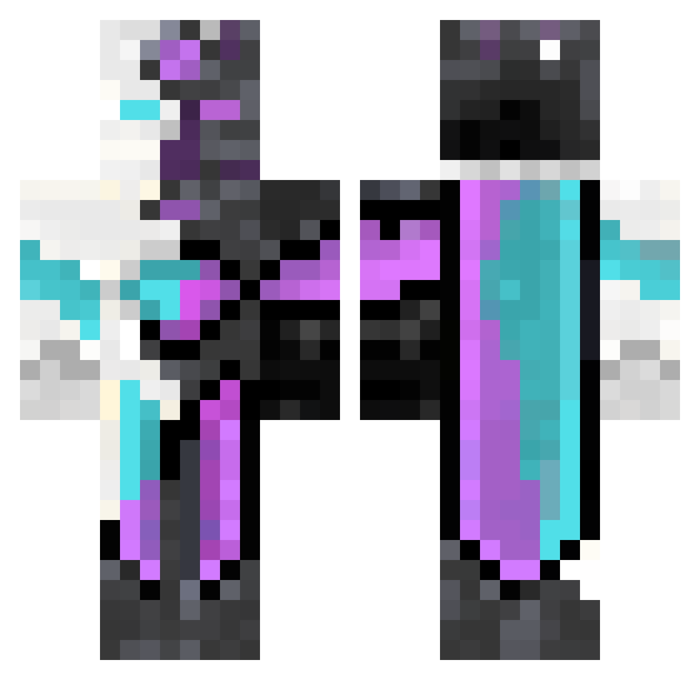 Rerecraft370 Minecraft skin, front and back view