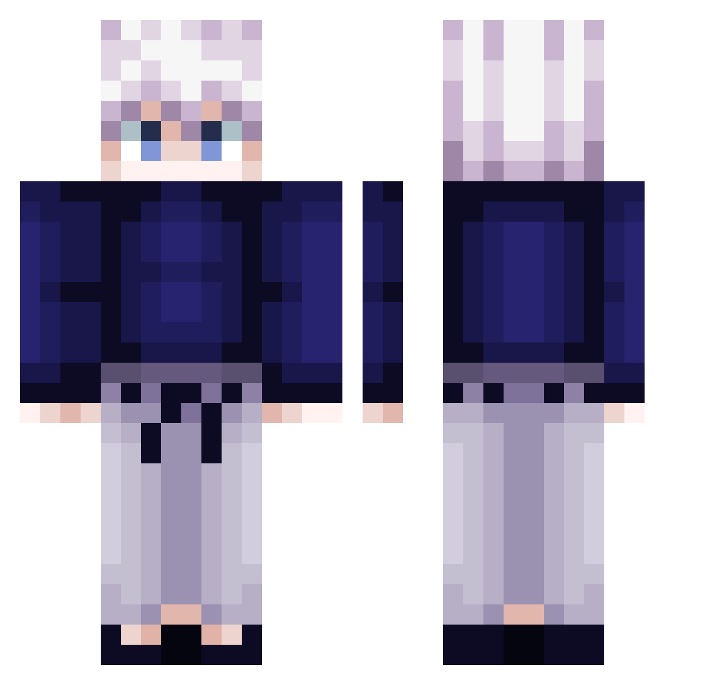 Masticator Minecraft skin, front and back view