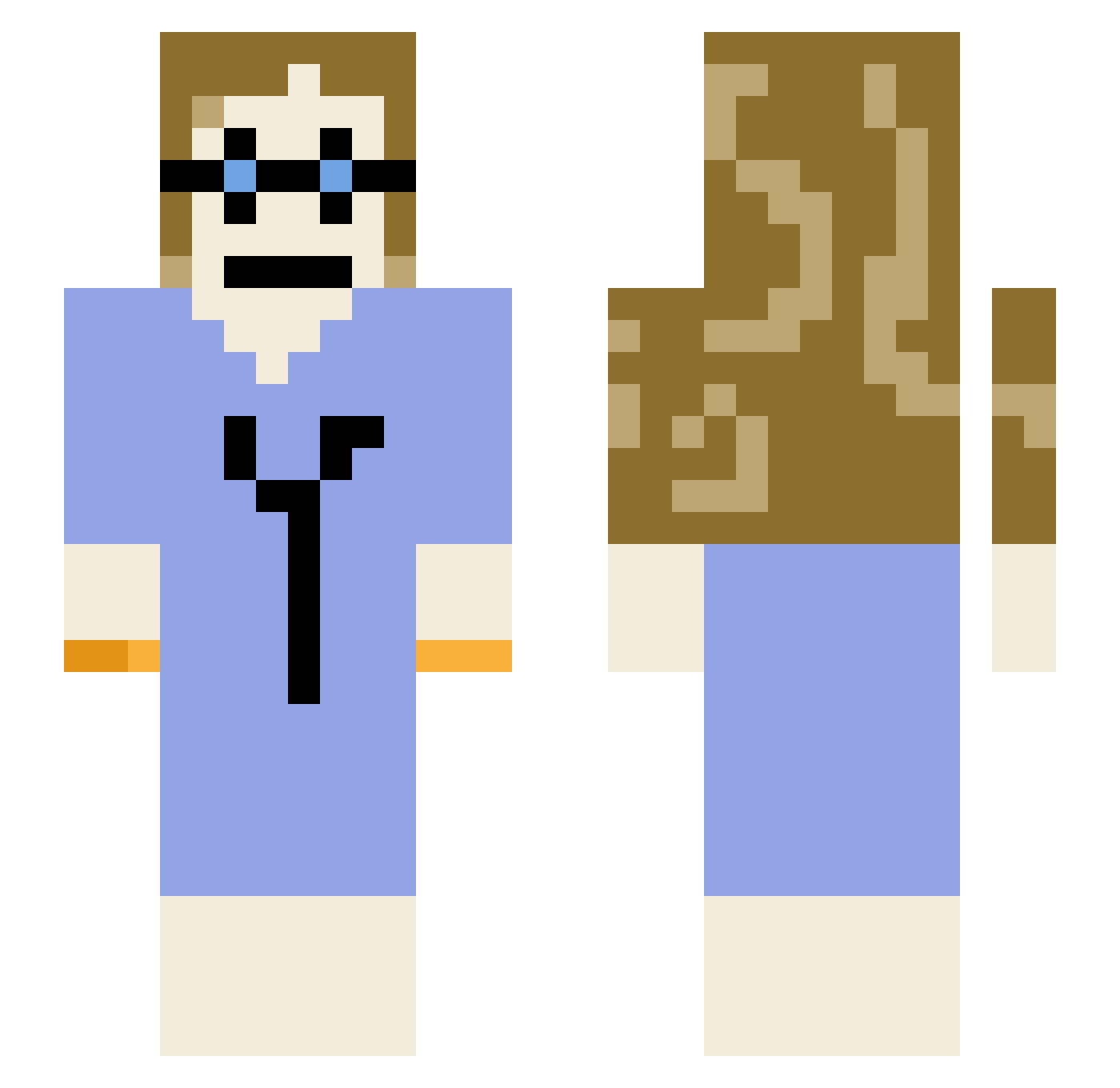 YoonsToons Minecraft skin, front and back view