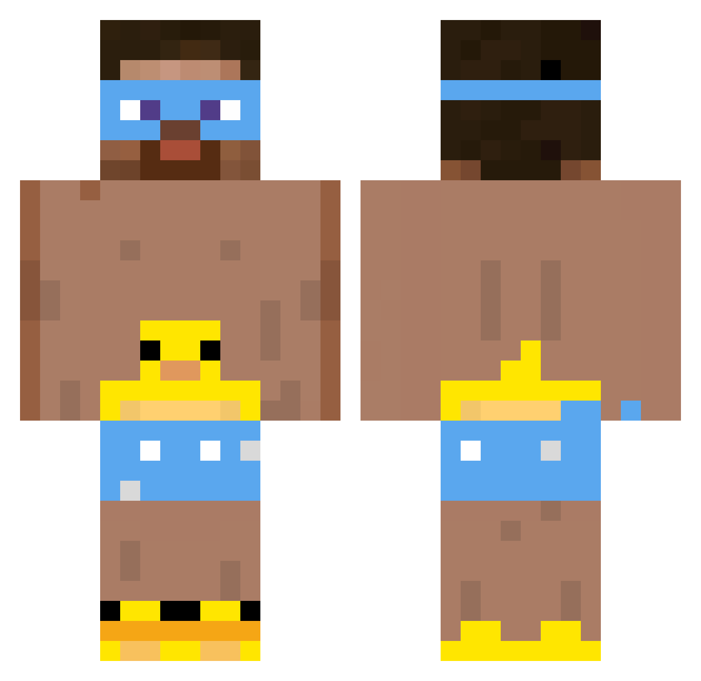 Nismo1337 Minecraft skin, front and back view