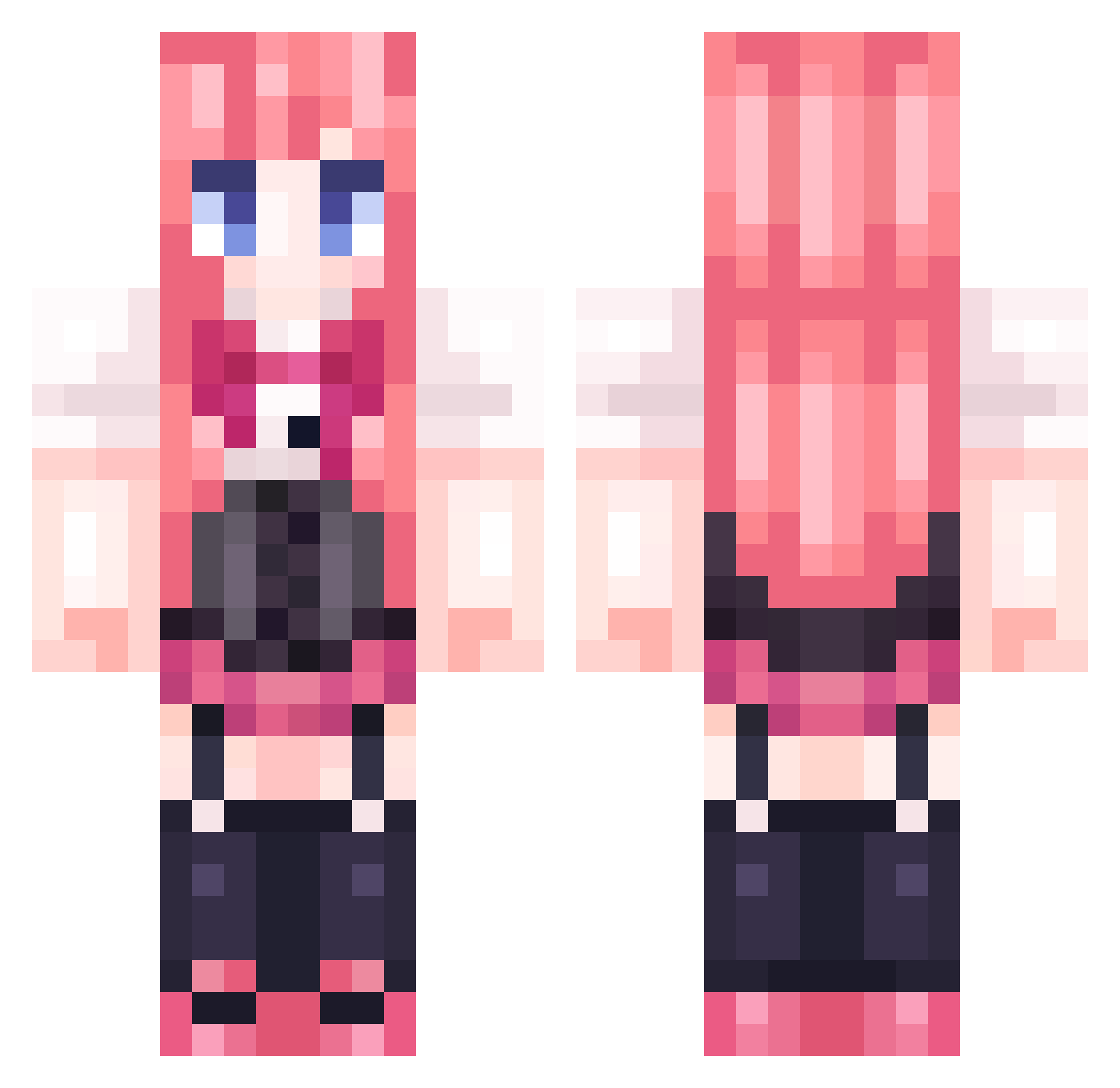 Senkry Minecraft skin, front and back view