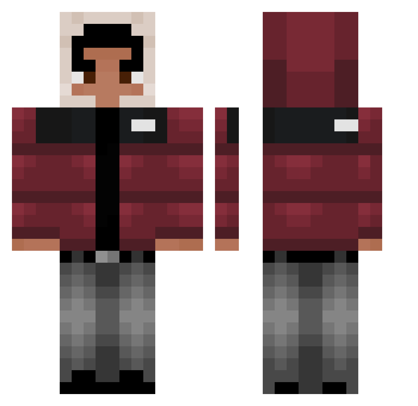 Thomas_X54 Minecraft skin, front and back view