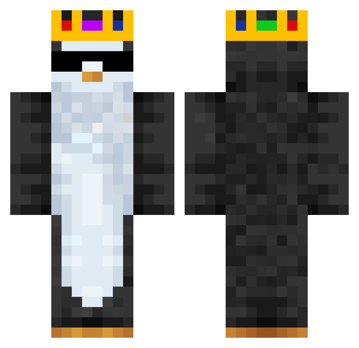 yachr Minecraft skin, front and back view
