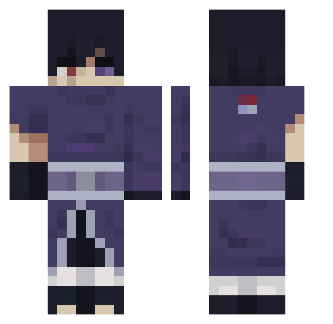 drostarr Minecraft skin, front and back view