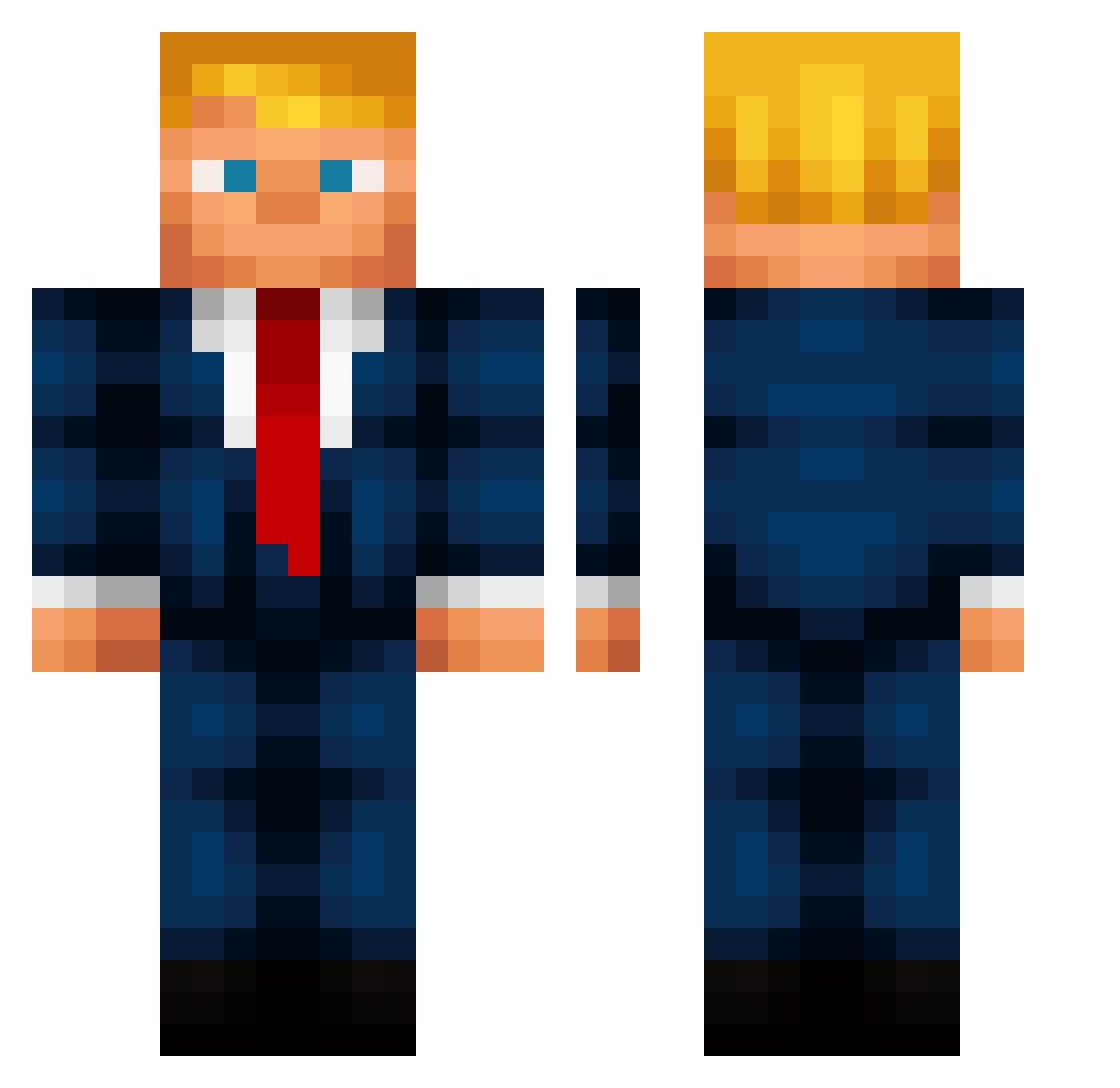 Riot_Gwangju Minecraft skin, front and back view