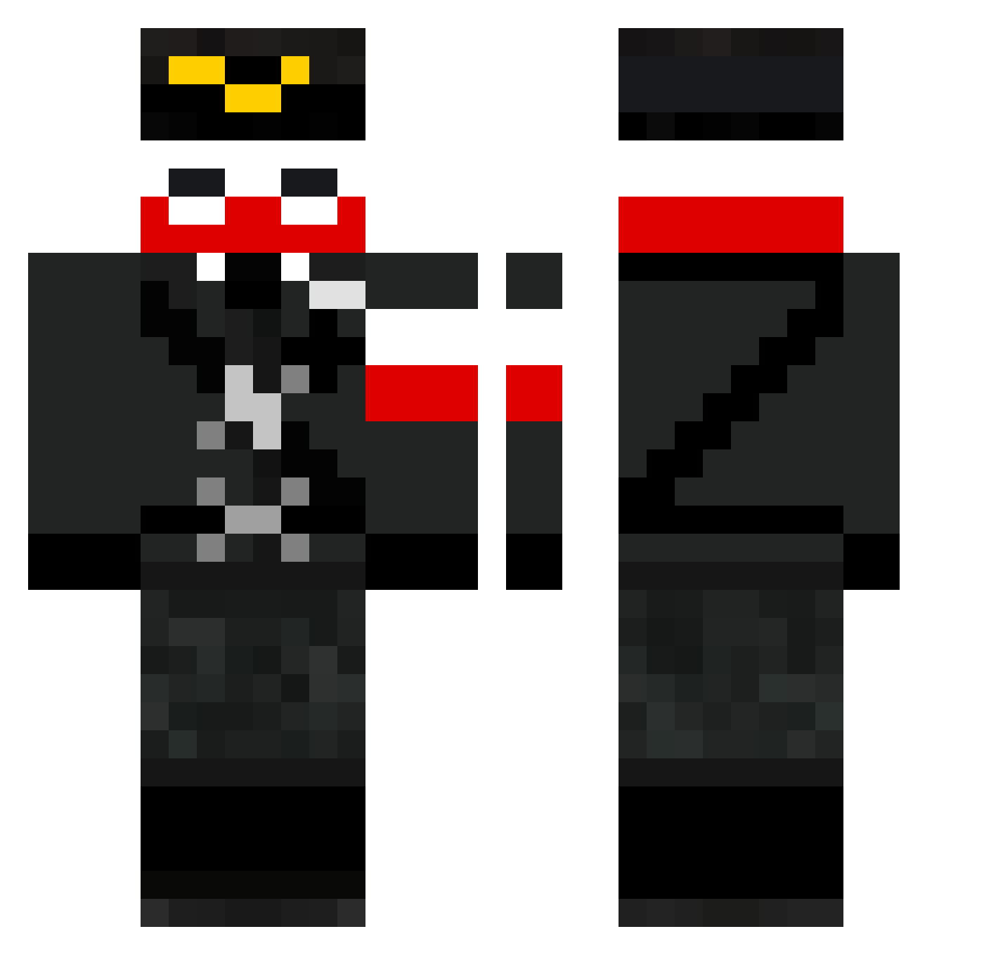 Szmata123 Minecraft skin, front and back view