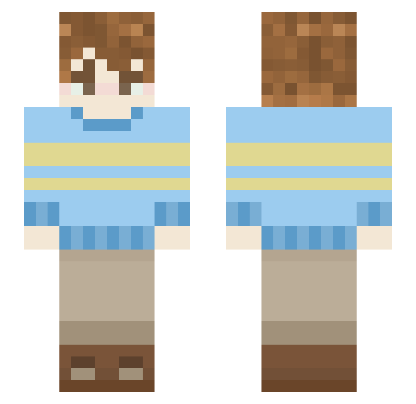 Kris Minecraft skin, front and back view