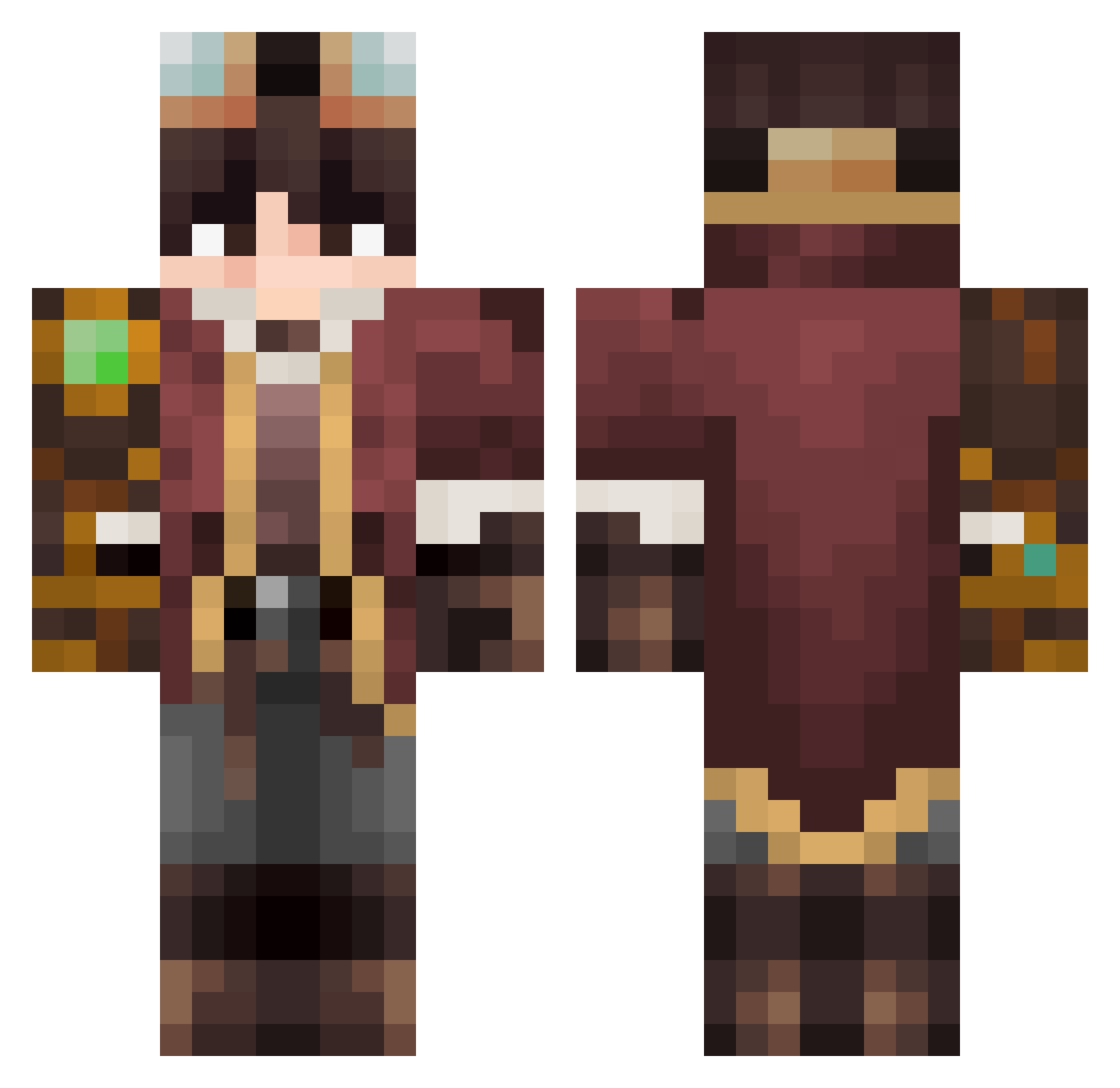 StrikzSunshine Minecraft skin, front and back view