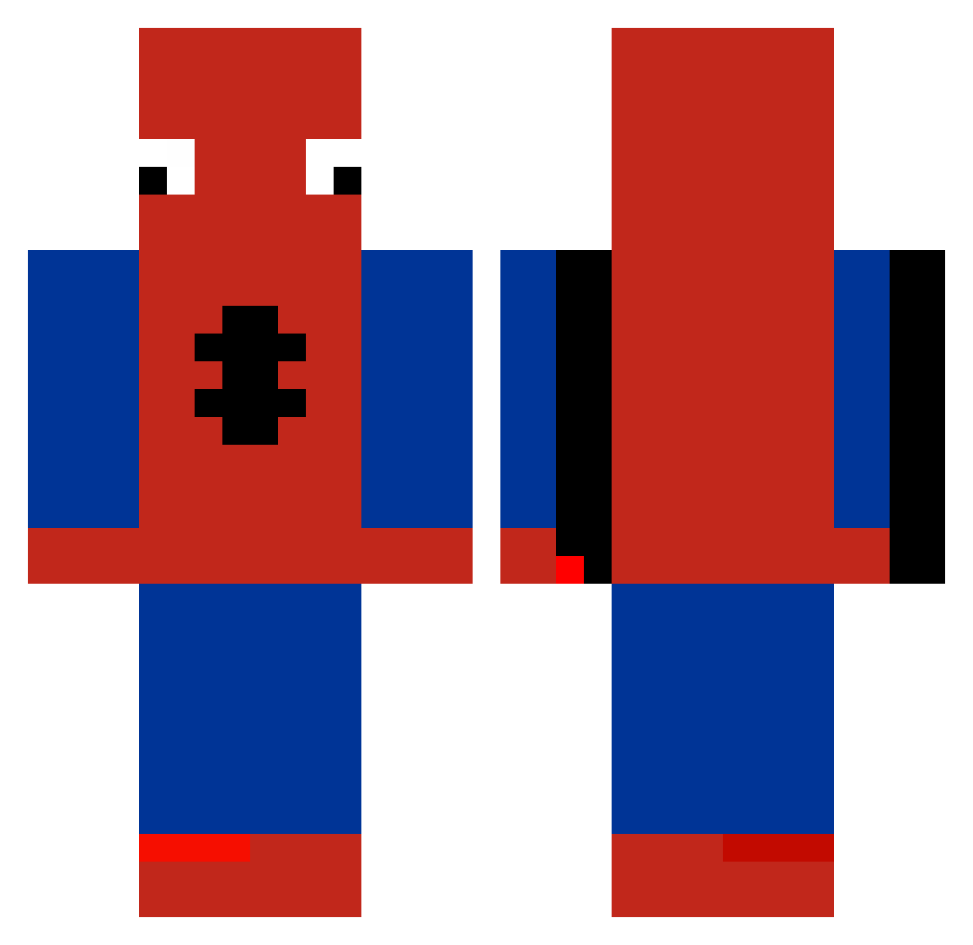 SpooderMOON Minecraft skin, front and back view