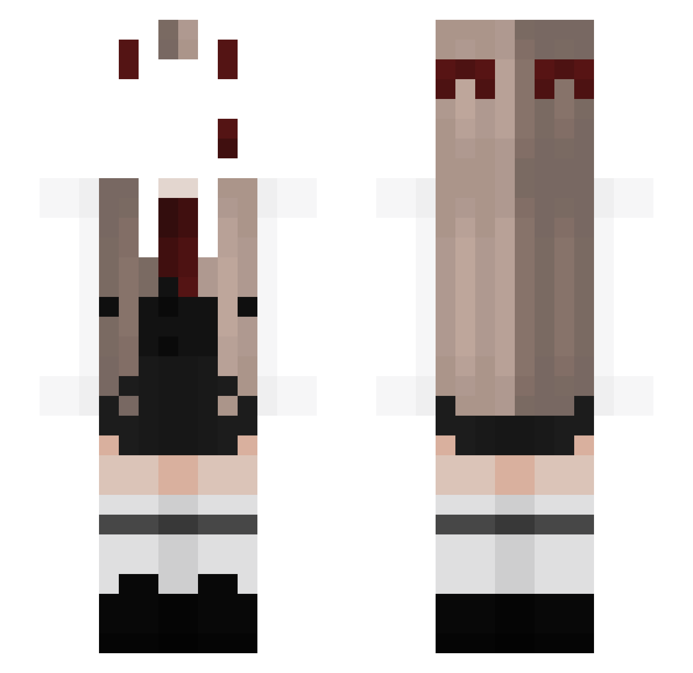 yseebeille Minecraft skin, front and back view
