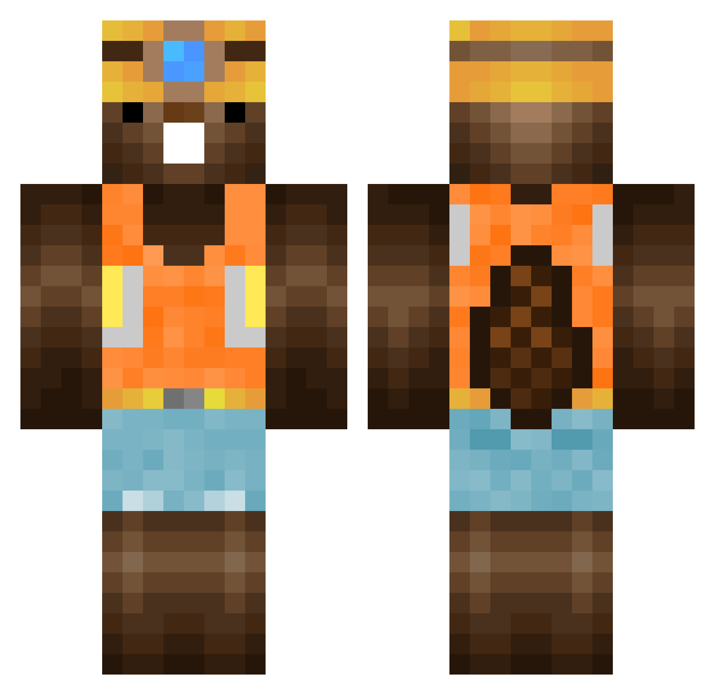 Kendr1c Minecraft skin, front and back view