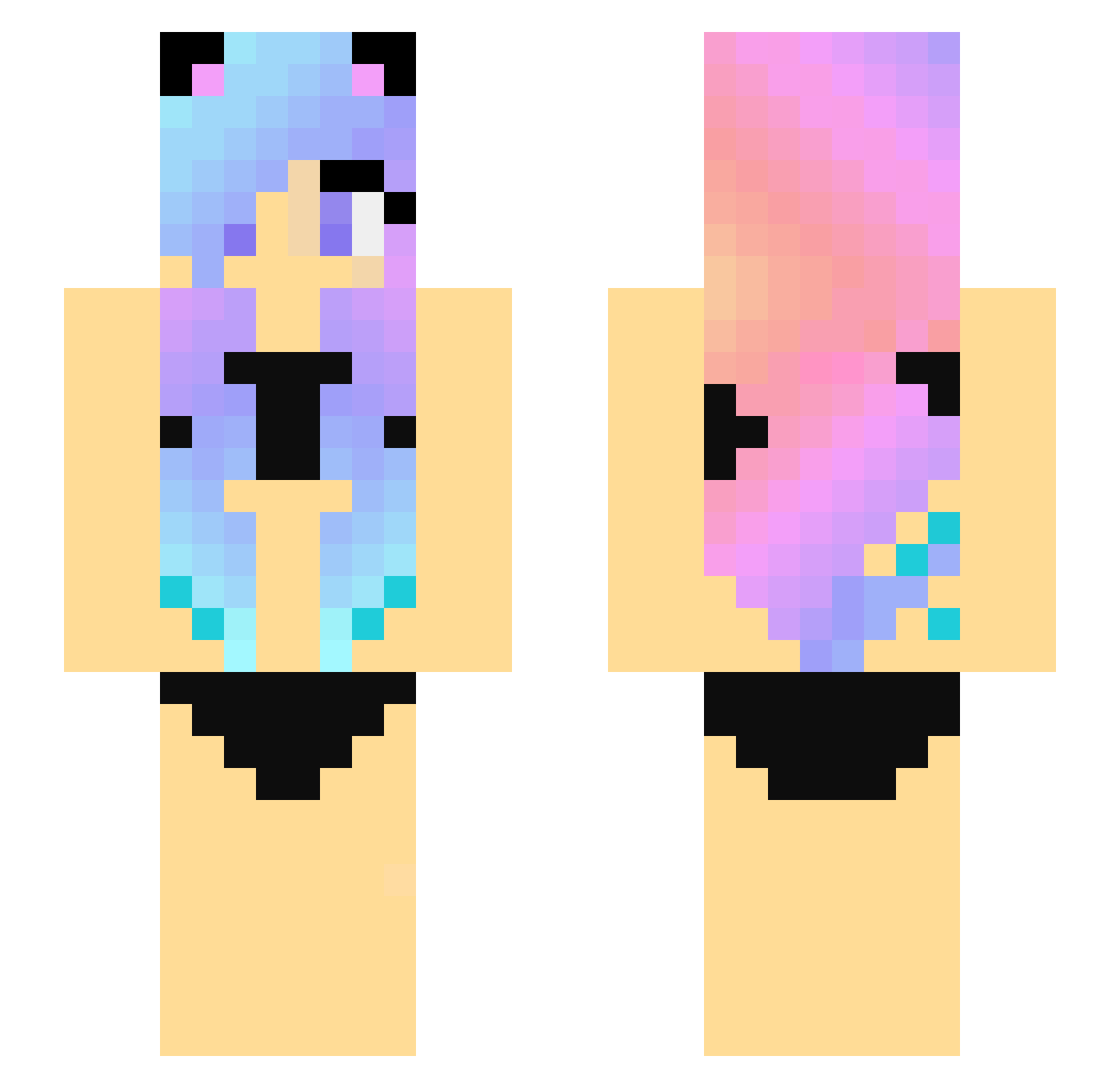 JrCutz Minecraft skin, front and back view