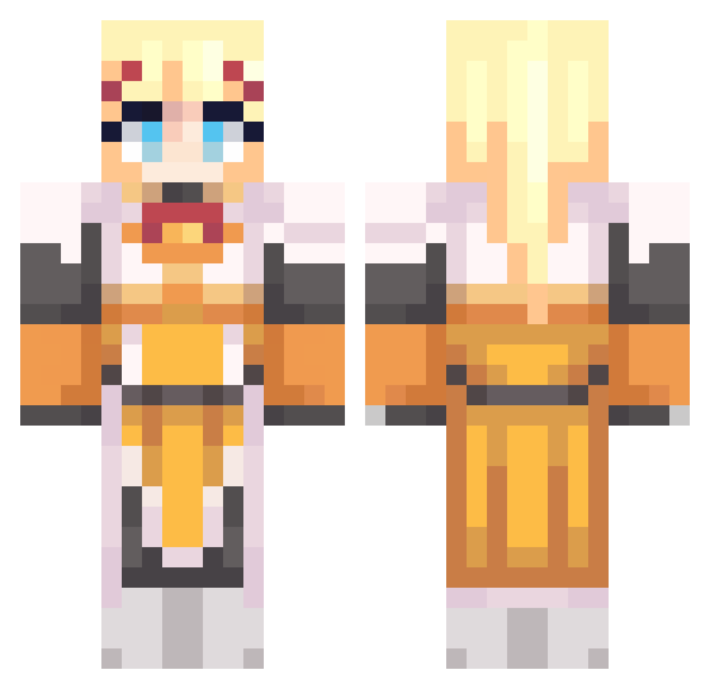 Darknesslalatina Minecraft skin, front and back view