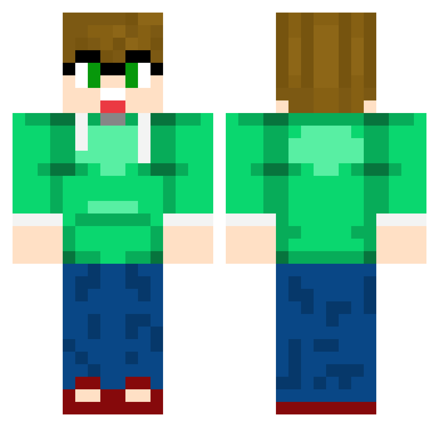 Rvtar34 Minecraft skin, front and back view