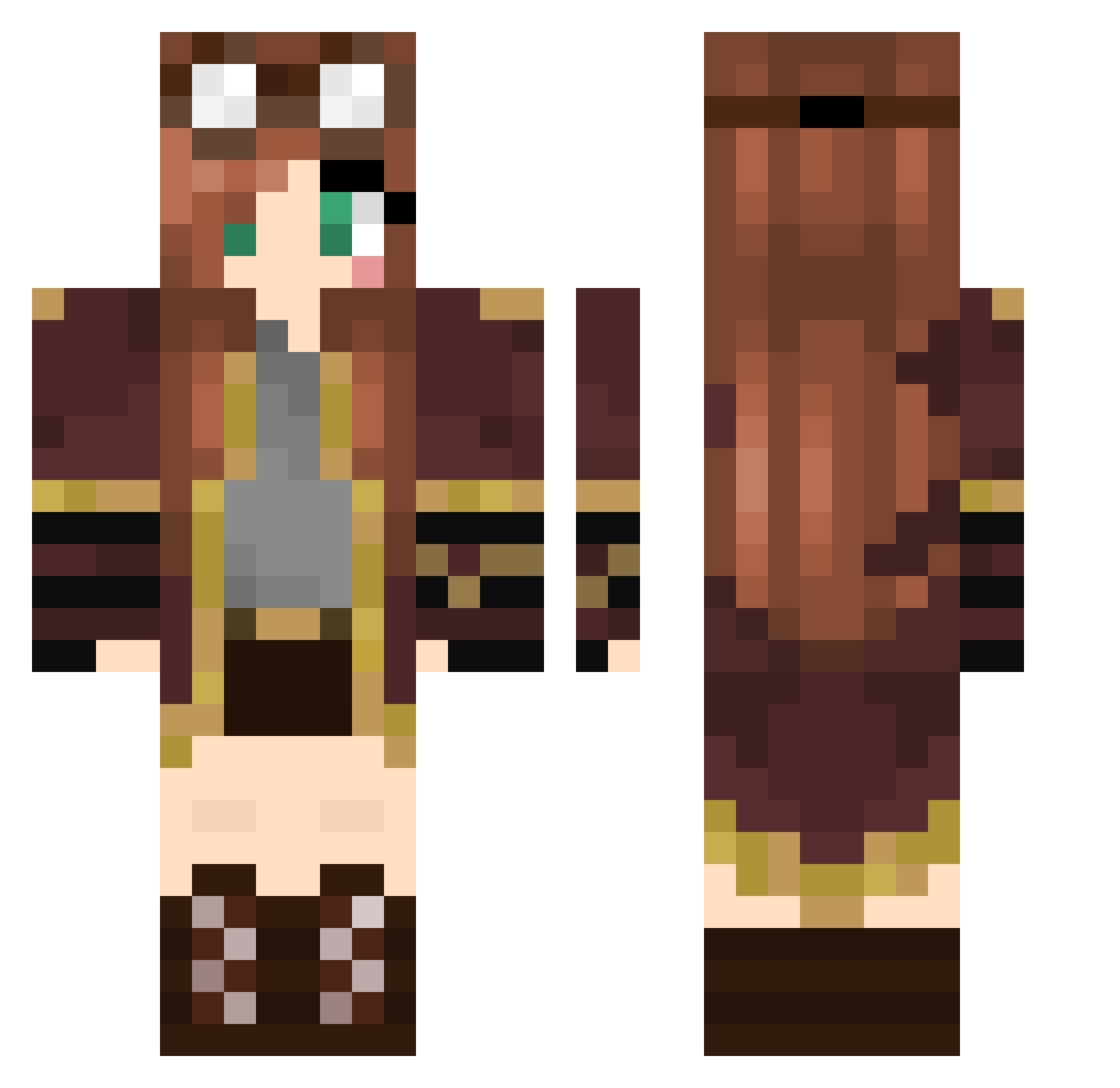 Shiftus100 Minecraft skin, front and back view