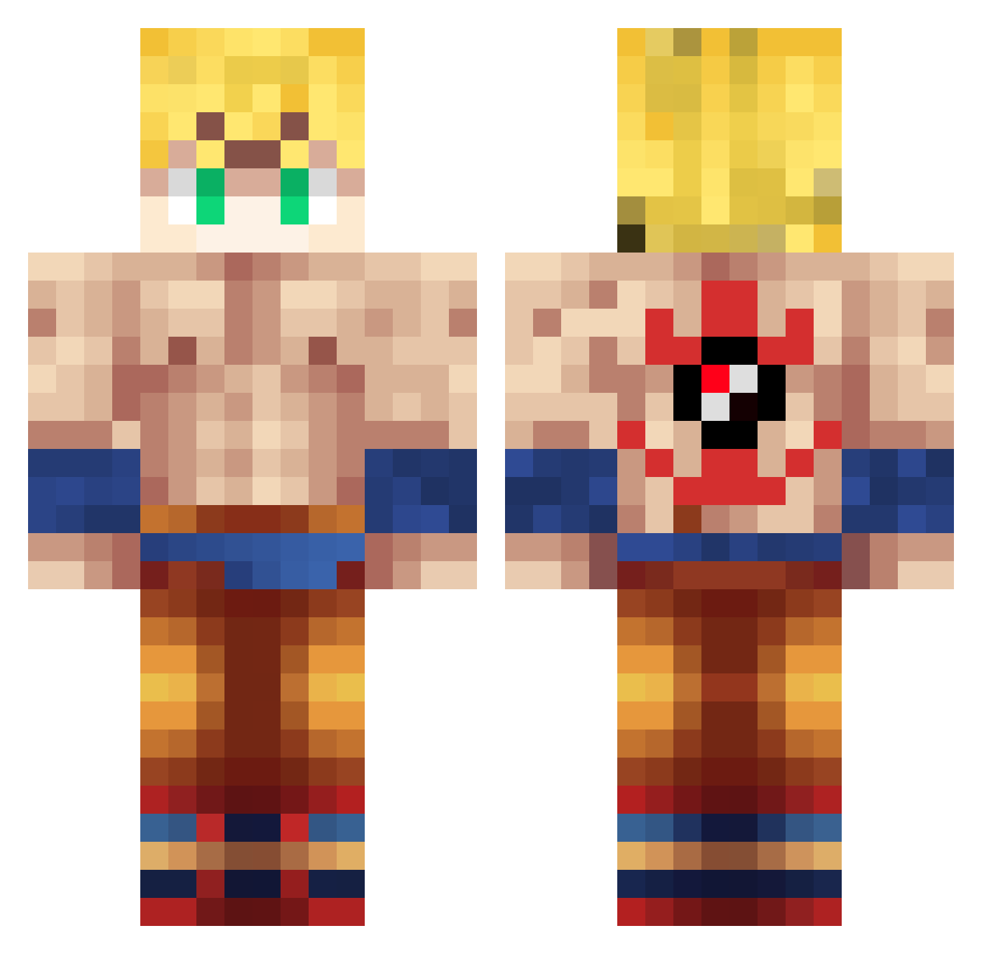 XV_II Minecraft skin, front and back view