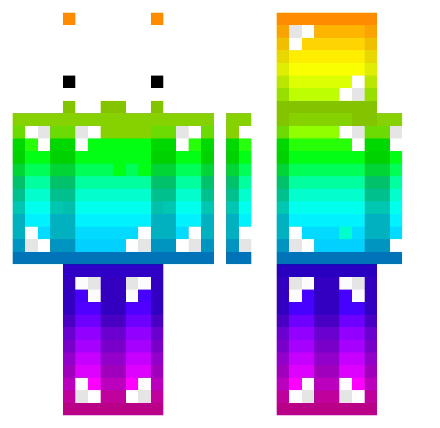 YOUNG_LAZER Minecraft skin, front and back view