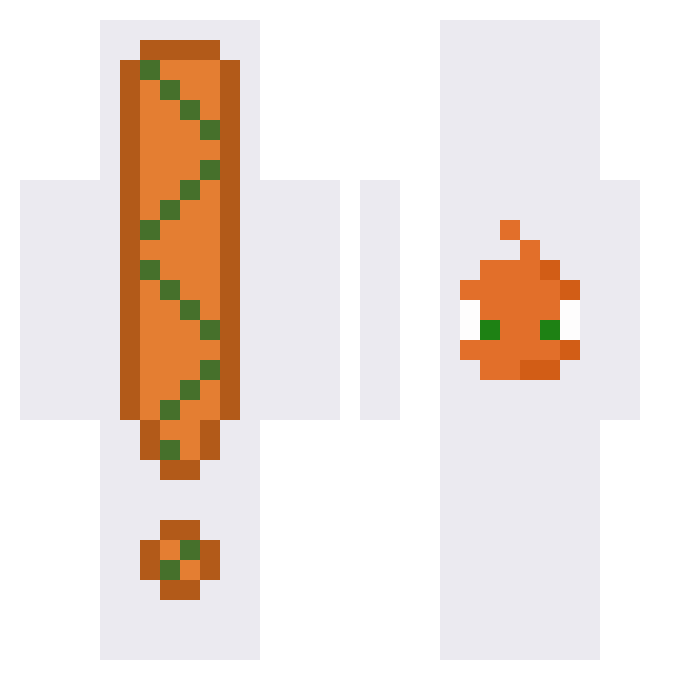 GetQuakedOn Minecraft skin, front and back view