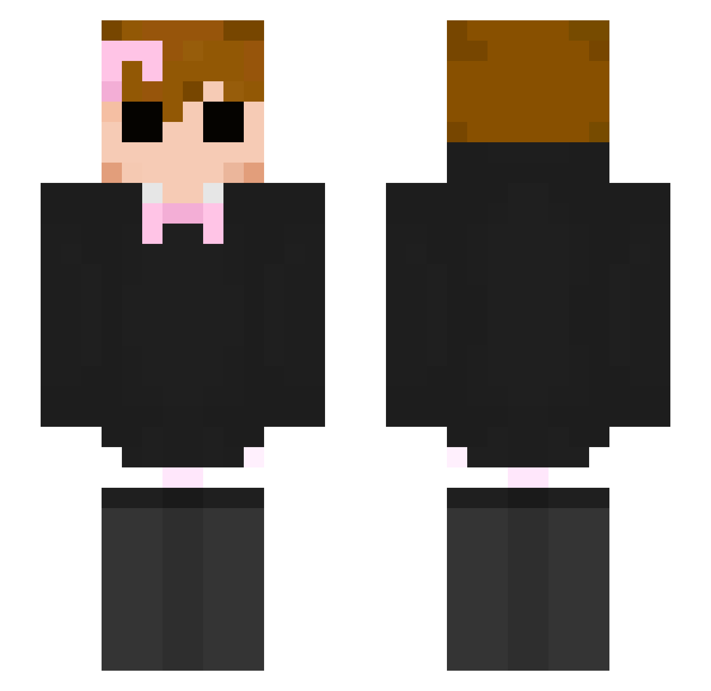 Batterings Minecraft skin, front and back view